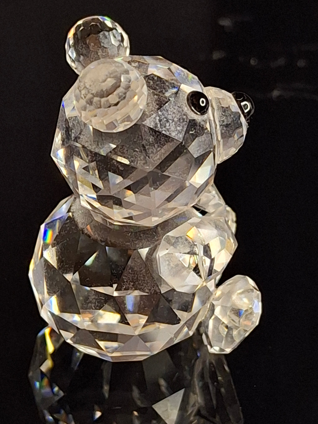 Retired Swarovski Crystal Mini Bear Sitting Figurine 010009 / 7664 046 000 Swan - MINT