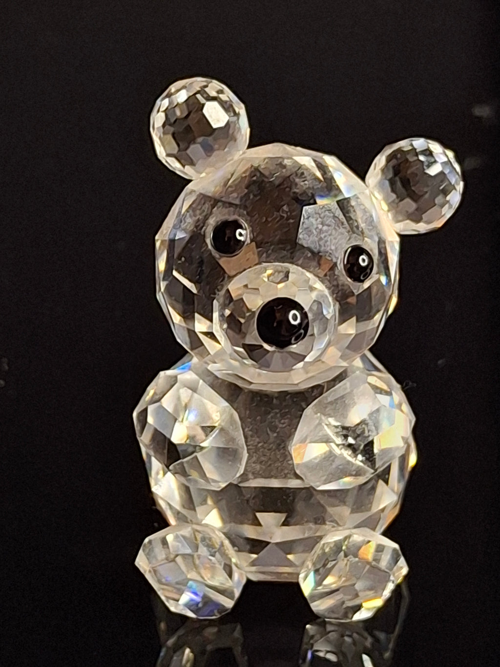 Retired Swarovski Crystal Mini Bear Sitting Figurine 010009 / 7664 046 000 Swan - MINT