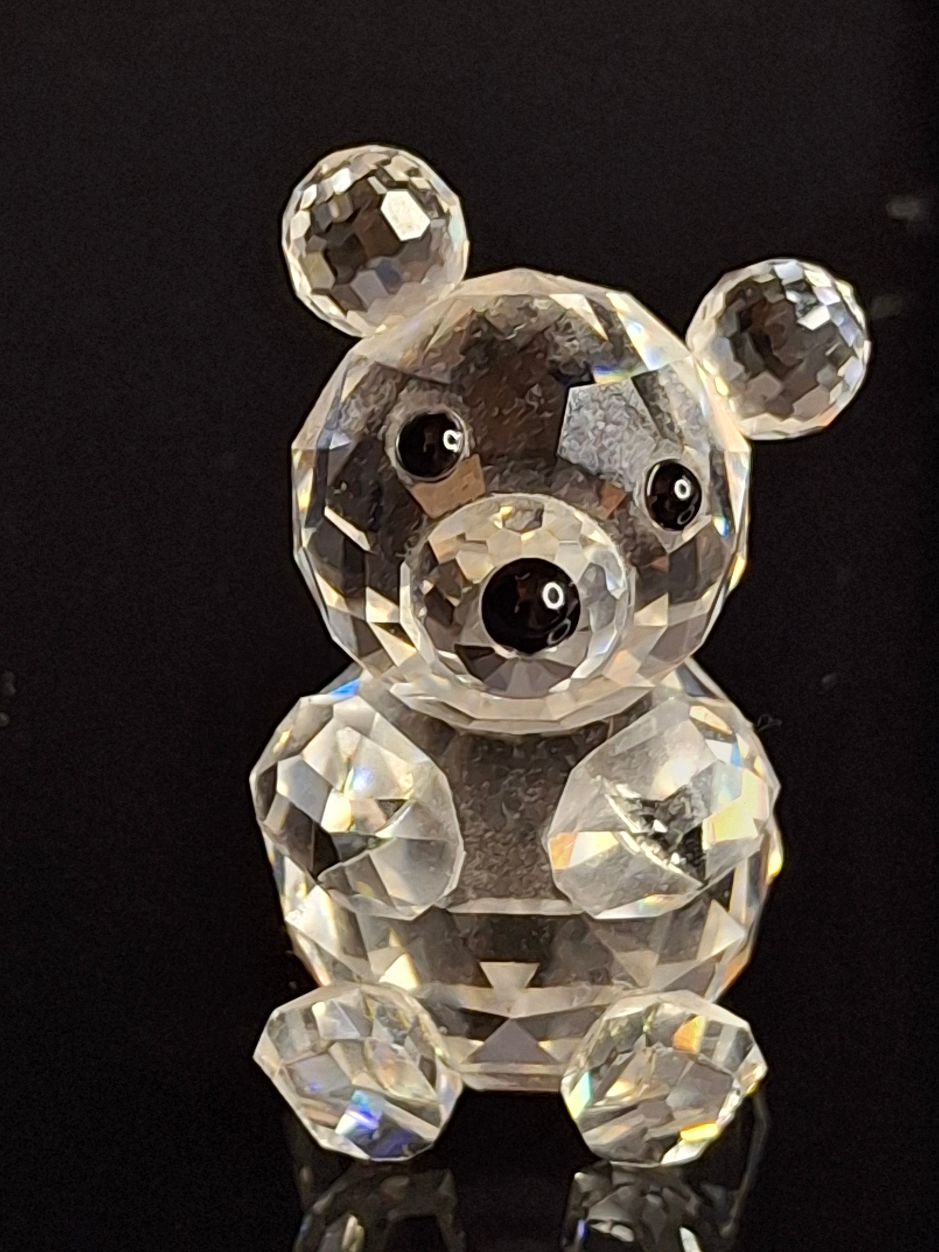 Retired Swarovski Crystal Mini Bear Sitting Figurine 010009 / 7664 046 000 Swan - MINT