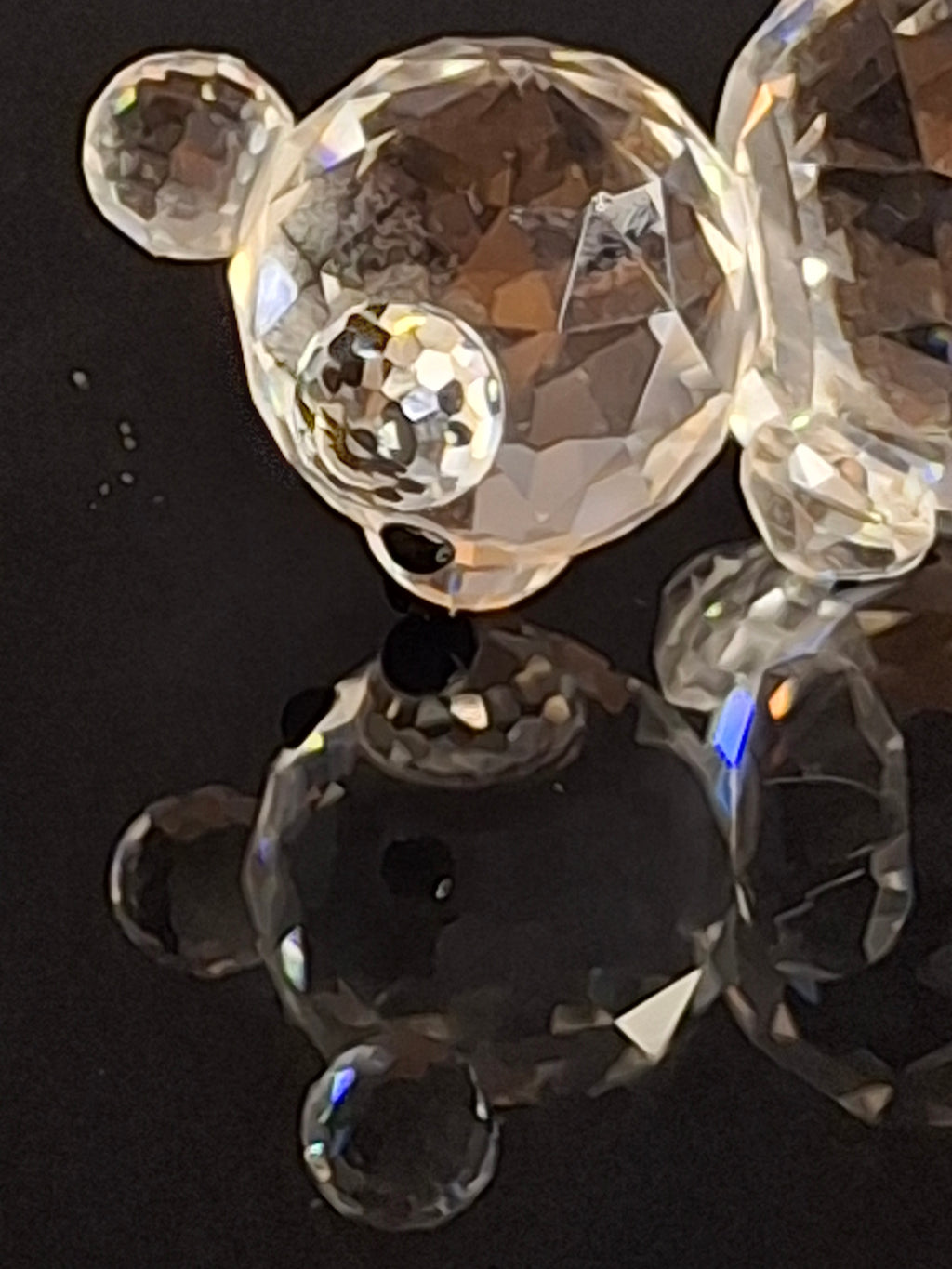 Retired Swarovski Crystal Mini Bear Sitting Figurine 010009 / 7664 046 000 Swan - MINT