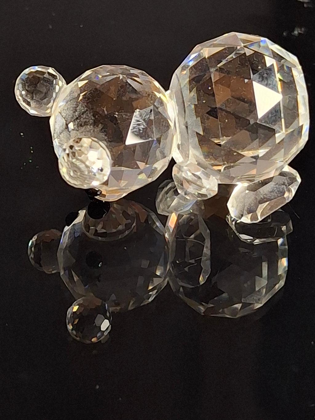 Retired Swarovski Crystal Mini Bear Sitting Figurine 010009 / 7664 046 000 Swan - MINT