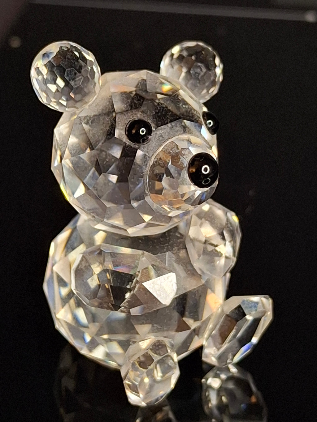 Retired Swarovski Crystal Mini Bear Sitting Figurine 010009 / 7664 046 000 Swan - MINT