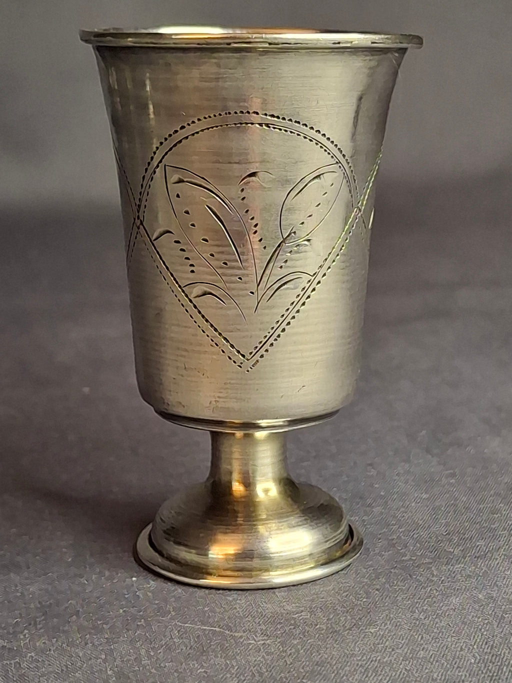 Antique Russian 84 Silver Kiddush Cup Moscow 1908-1917 Petr Skripnikov Engraved