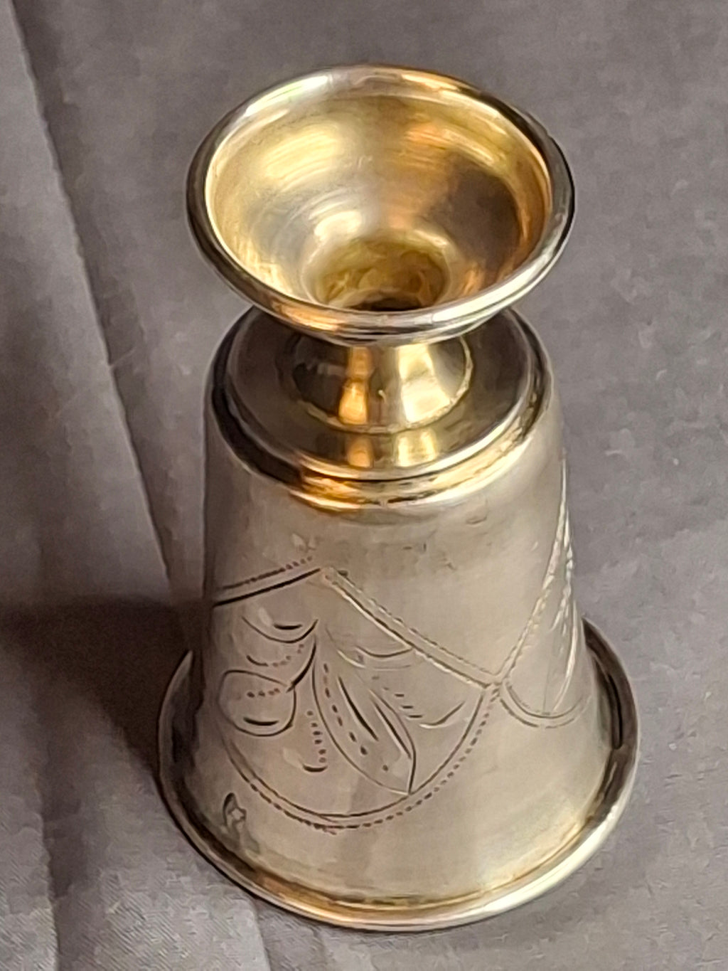 Antique Russian 84 Silver Kiddush Cup Moscow 1908-1917 Petr Skripnikov Engraved