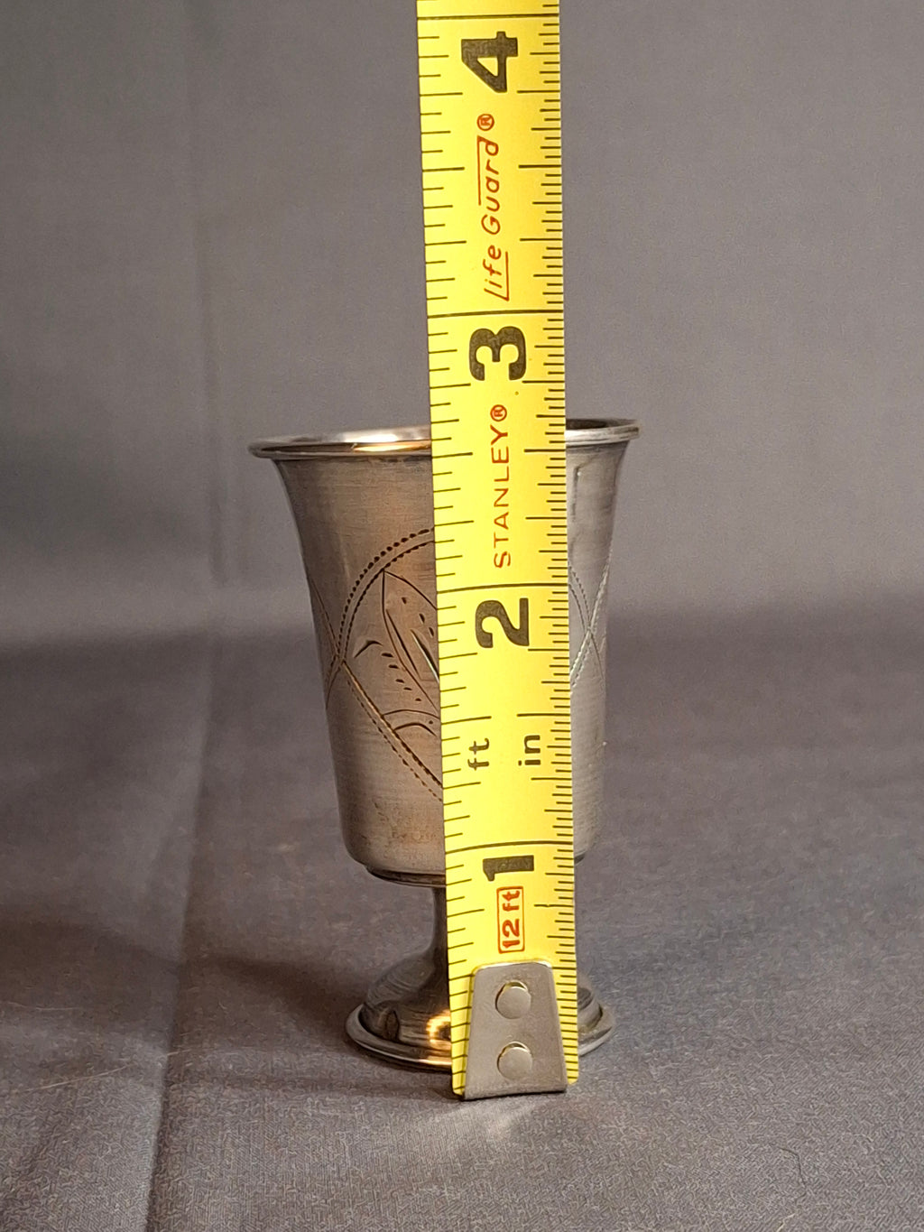 Antique Russian 84 Silver Kiddush Cup Moscow 1908-1917 Petr Skripnikov Engraved