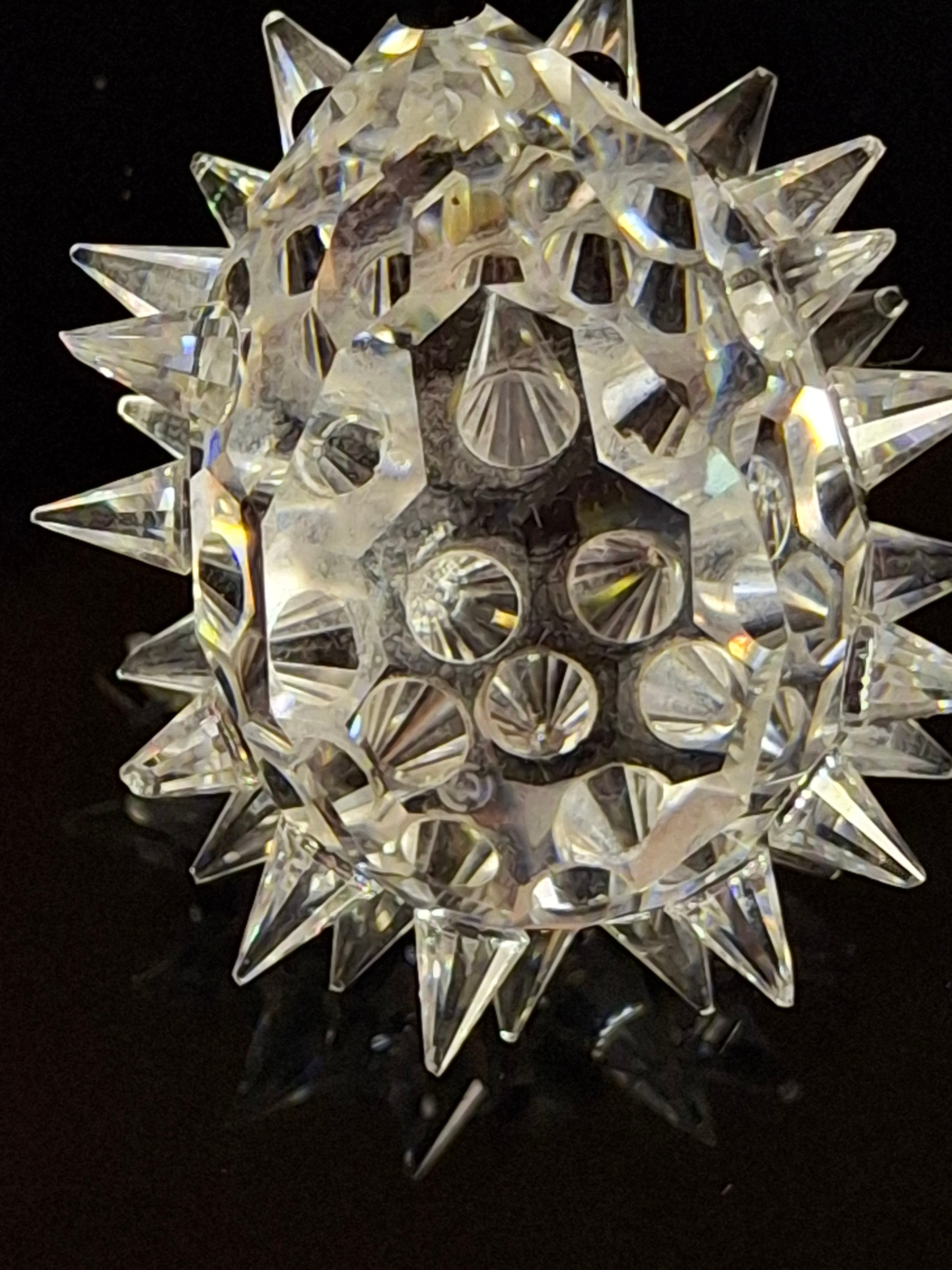 Swarovski Crystal Hedgehog Medium 48 Quills - Retired Max Schreck 7630 045 - Austria
