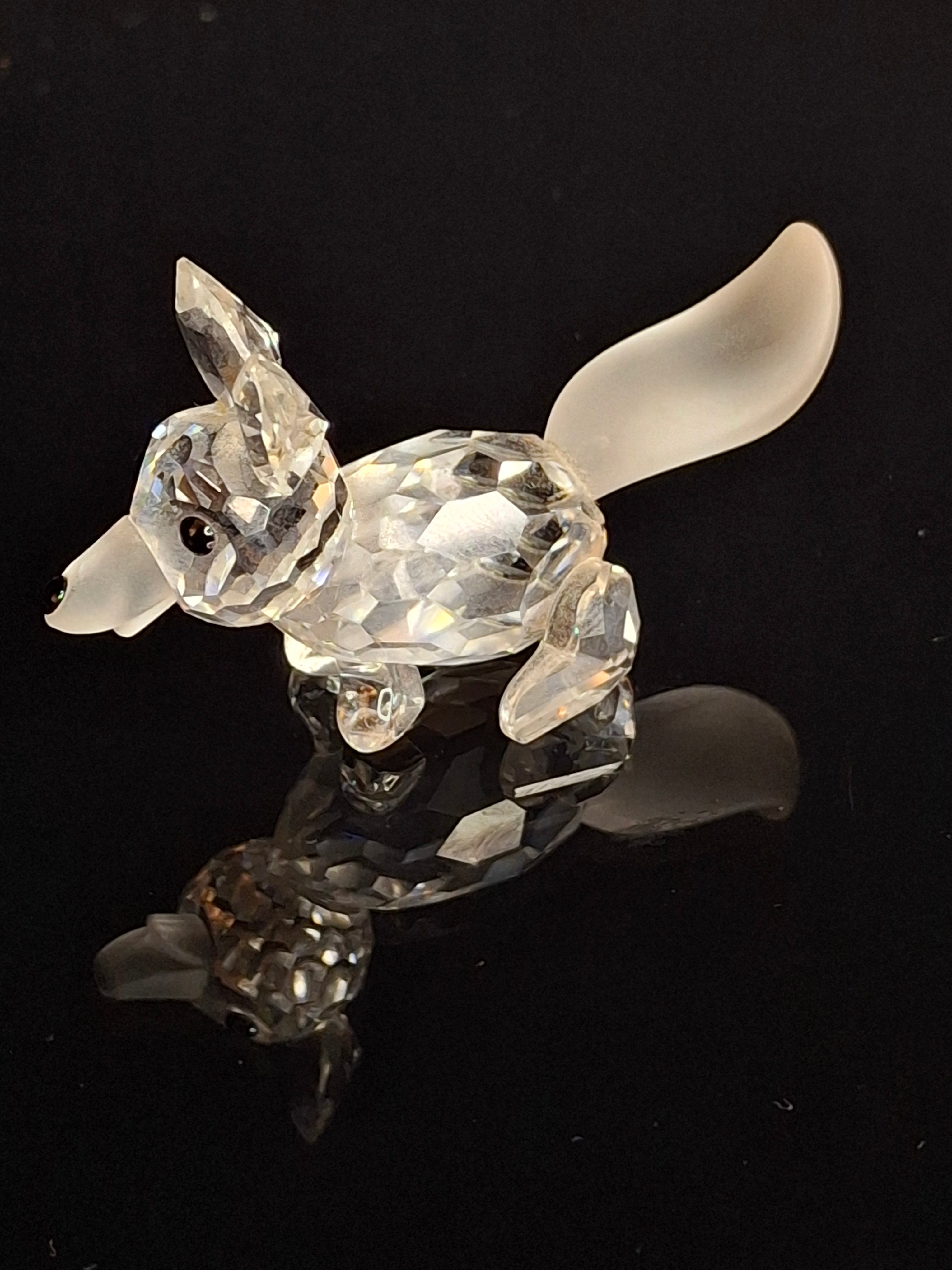 Swarovski Crystal Fox Figurine Small Frosted Tail 010014 Woodland Friends Signed
