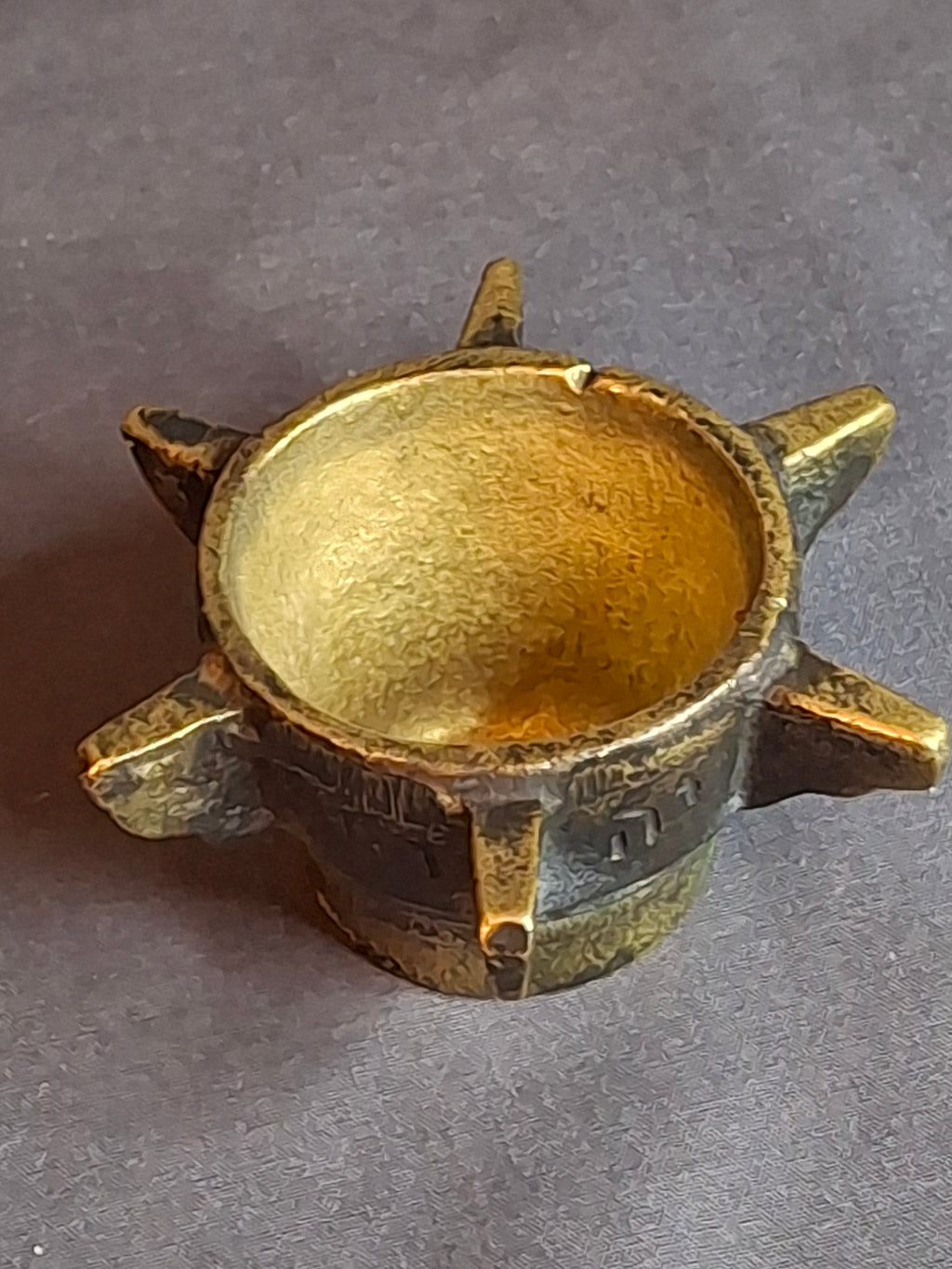 Museum-Grade Kabbalistic Assemblage: 18thC Inscribed Healing Mortar, AGLA Amulet Tray & Travel Shabbat Candlesticks