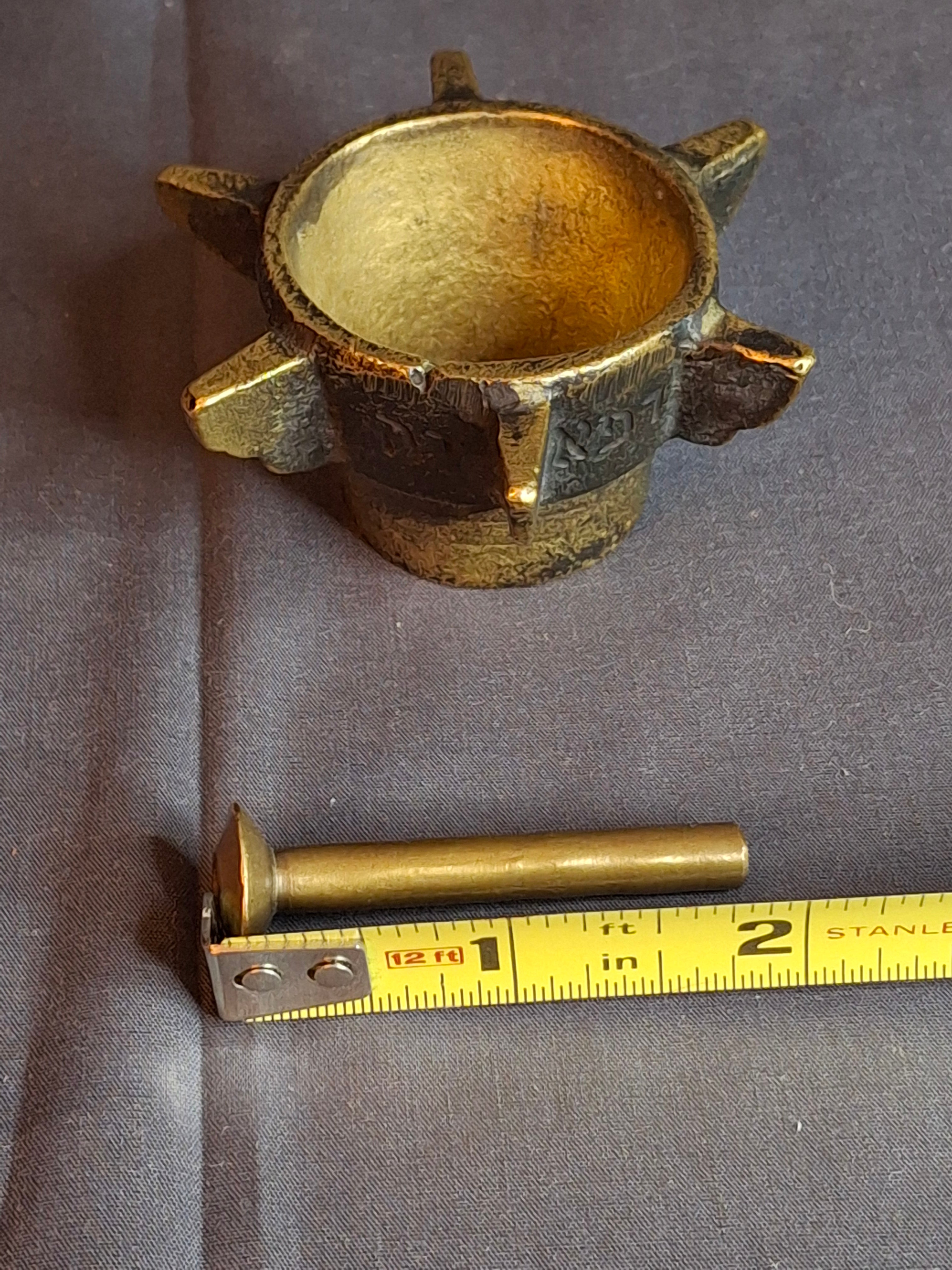 Museum-Grade Kabbalistic Assemblage: 18thC Inscribed Healing Mortar, AGLA Amulet Tray & Travel Shabbat Candlesticks