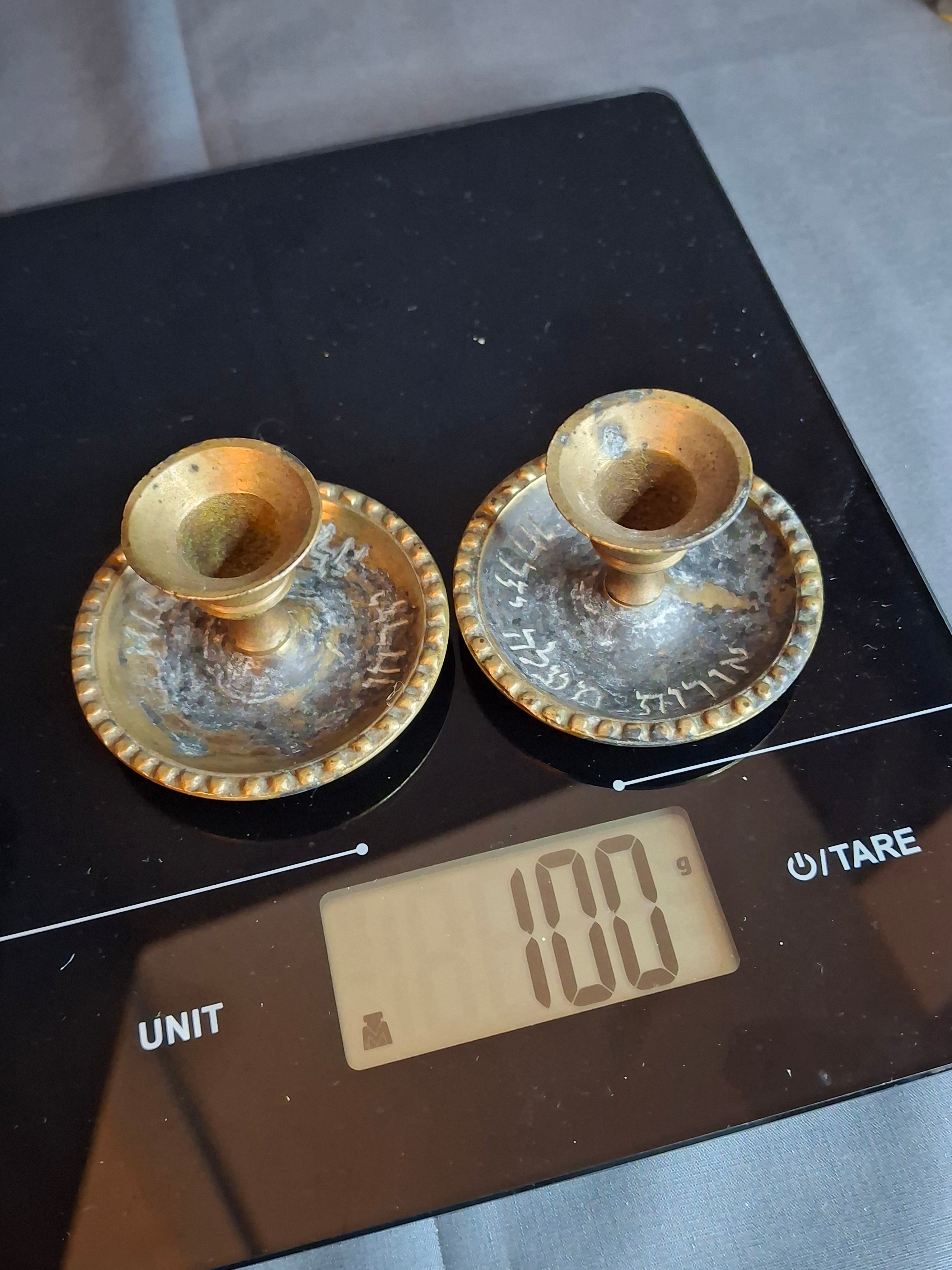 Museum-Grade Kabbalistic Assemblage: 18thC Inscribed Healing Mortar, AGLA Amulet Tray & Travel Shabbat Candlesticks