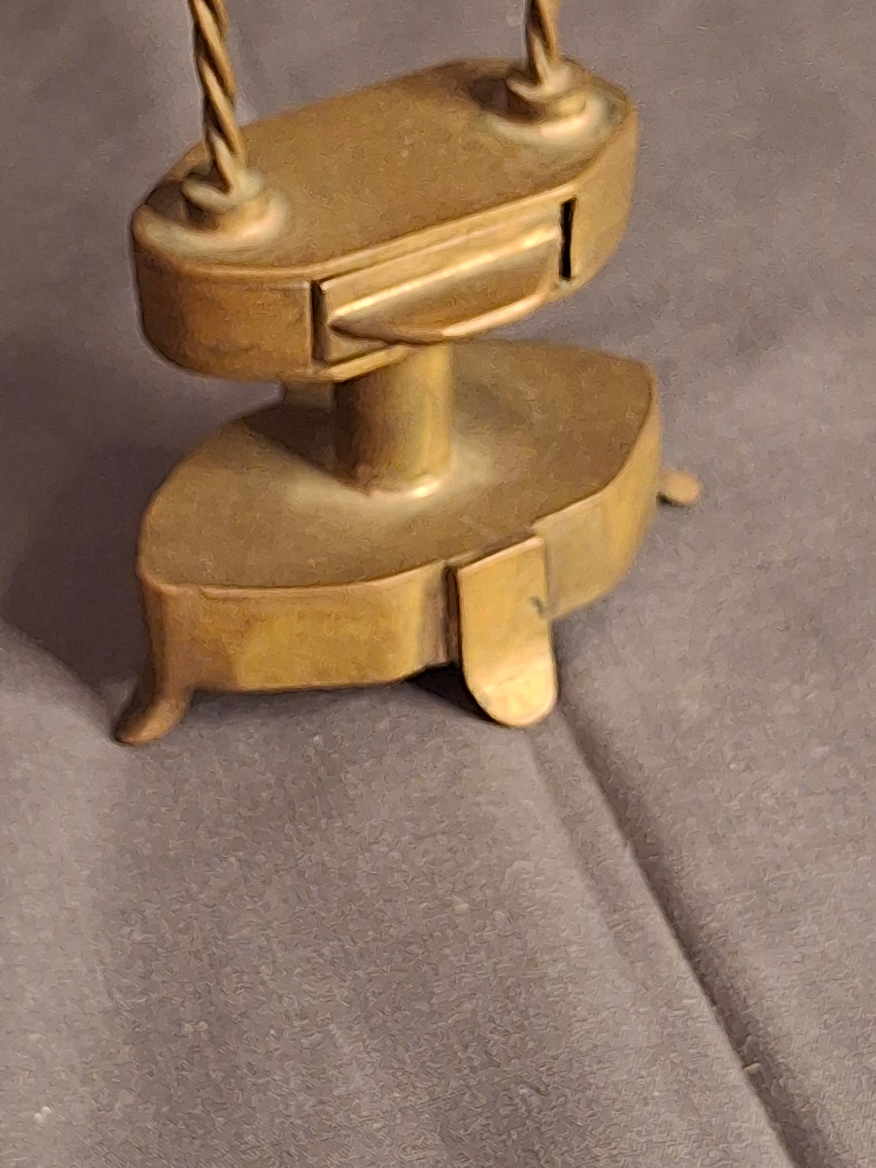 Rare 18thC Antique Brass Havdalah Compendium Spice Box Tower Adjustable Candle
