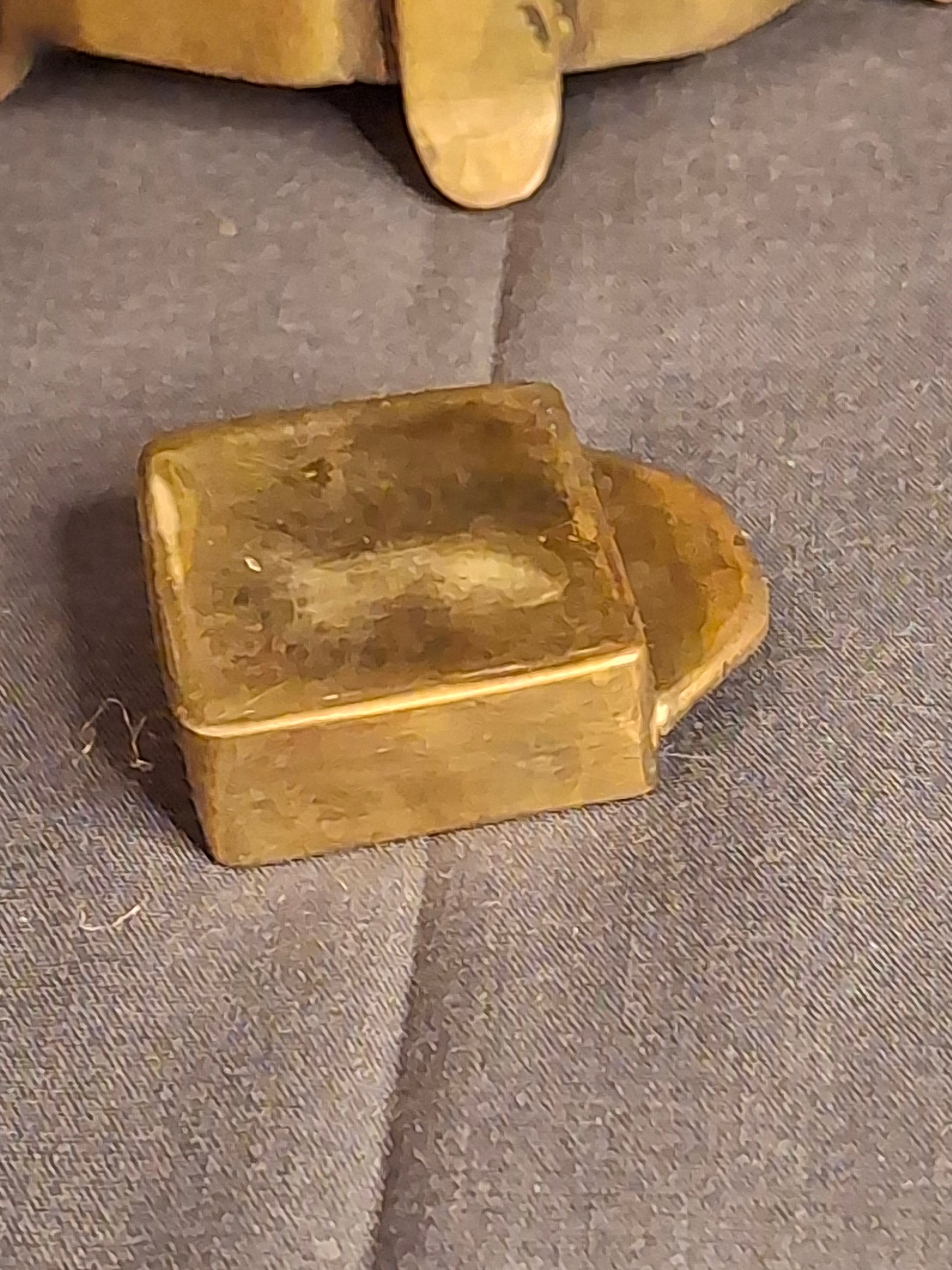 Rare 18thC Antique Brass Havdalah Compendium Spice Box Tower Adjustable Candle