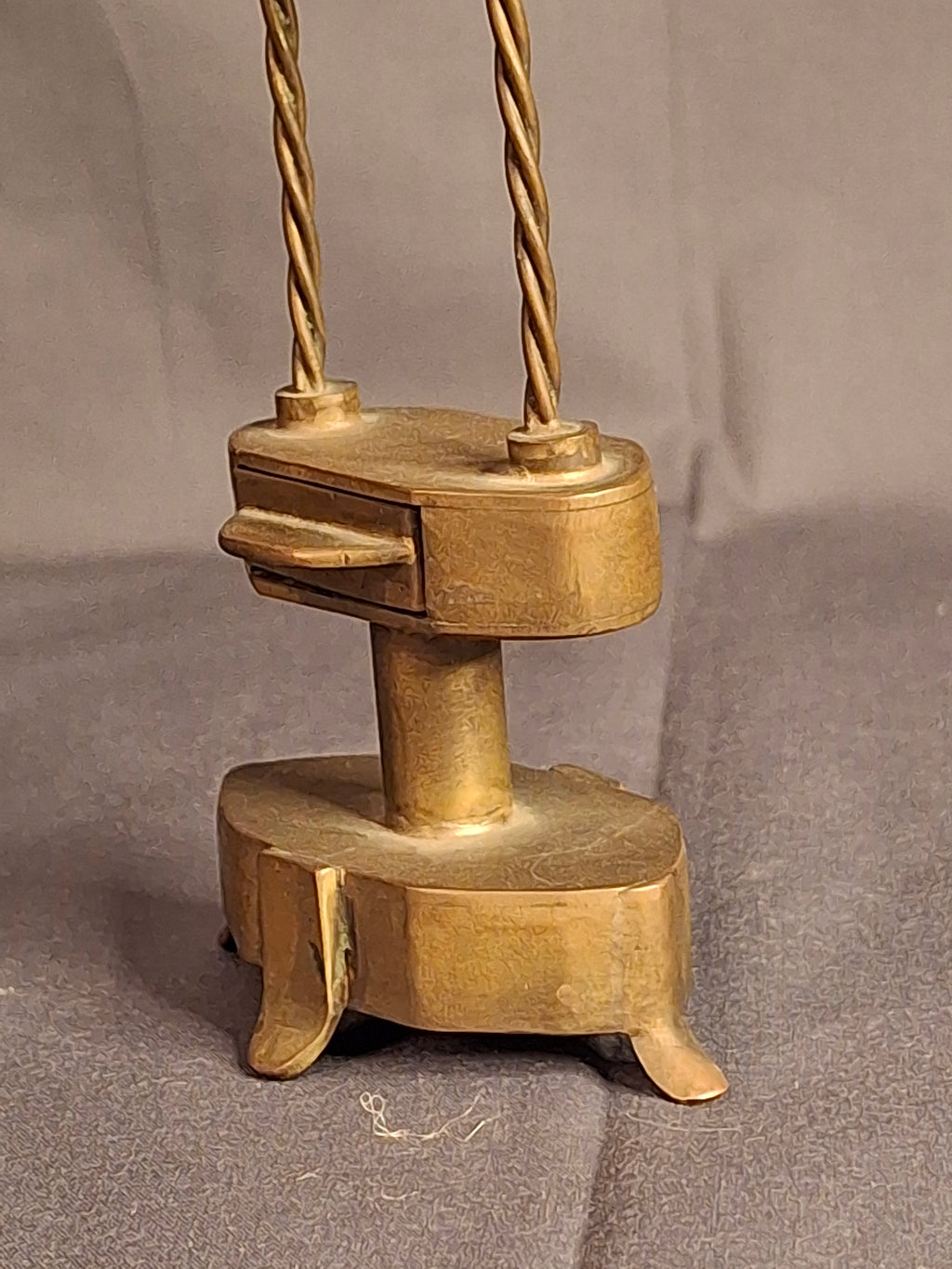 Rare 18thC Antique Brass Havdalah Compendium Spice Box Tower Adjustable Candle