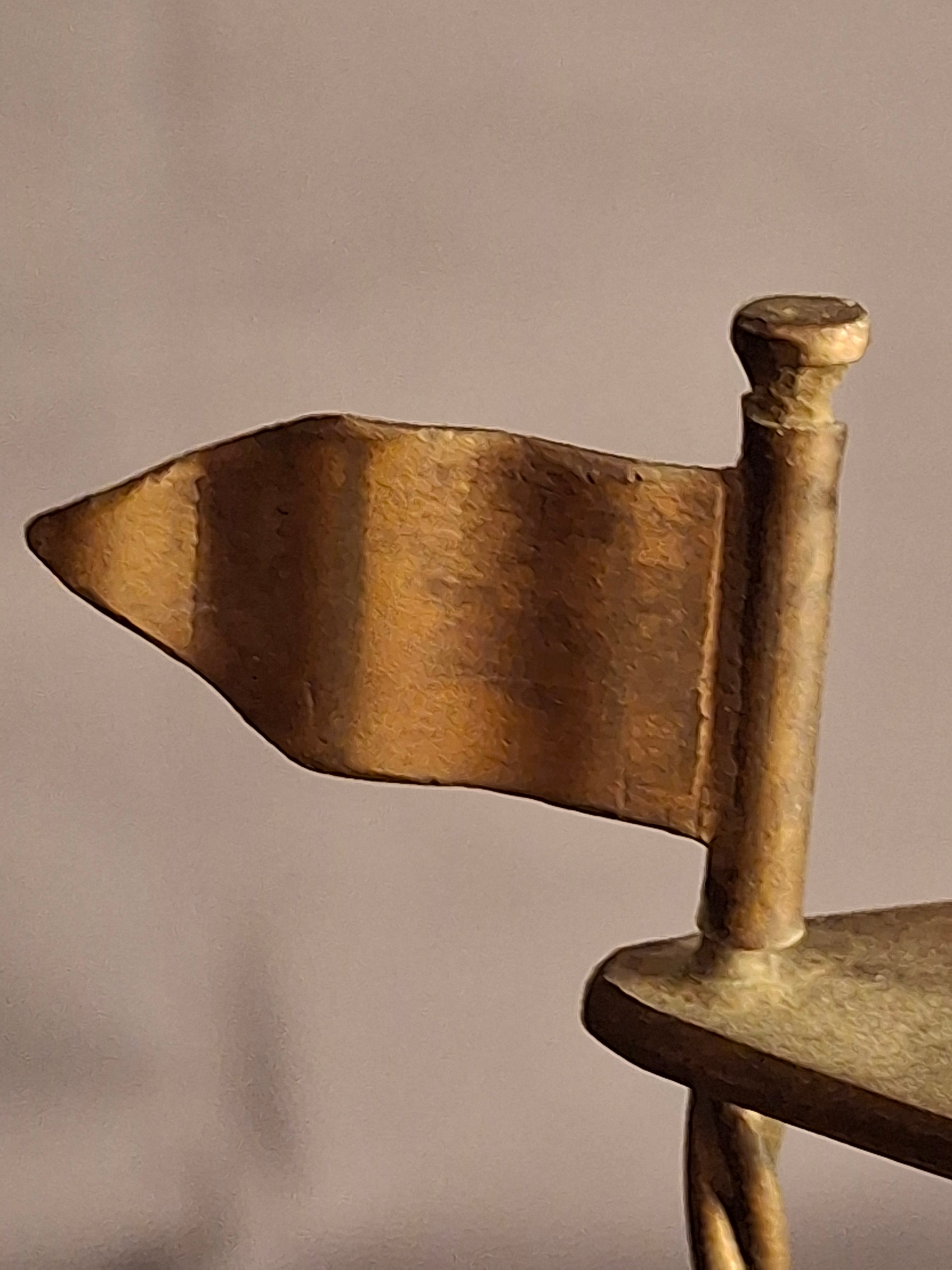 Rare 18thC Antique Brass Havdalah Compendium Spice Box Tower Adjustable Candle