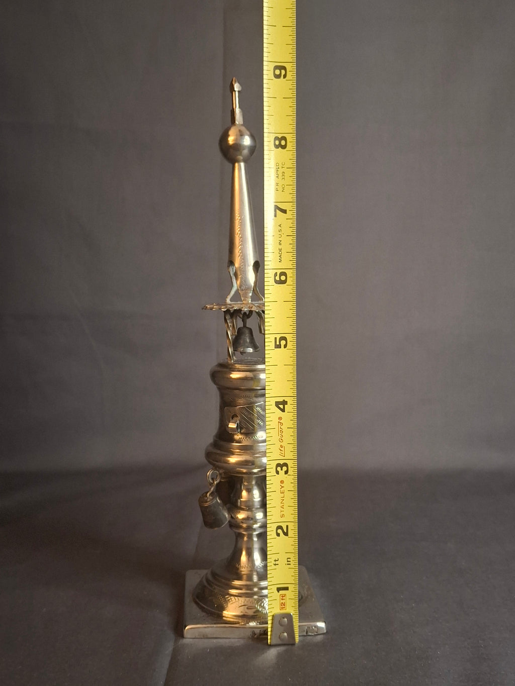 Antique 1860 Warsaw Silver Besamim Spice Tower - L. Gold Workshop - Rare Syrenka Mark