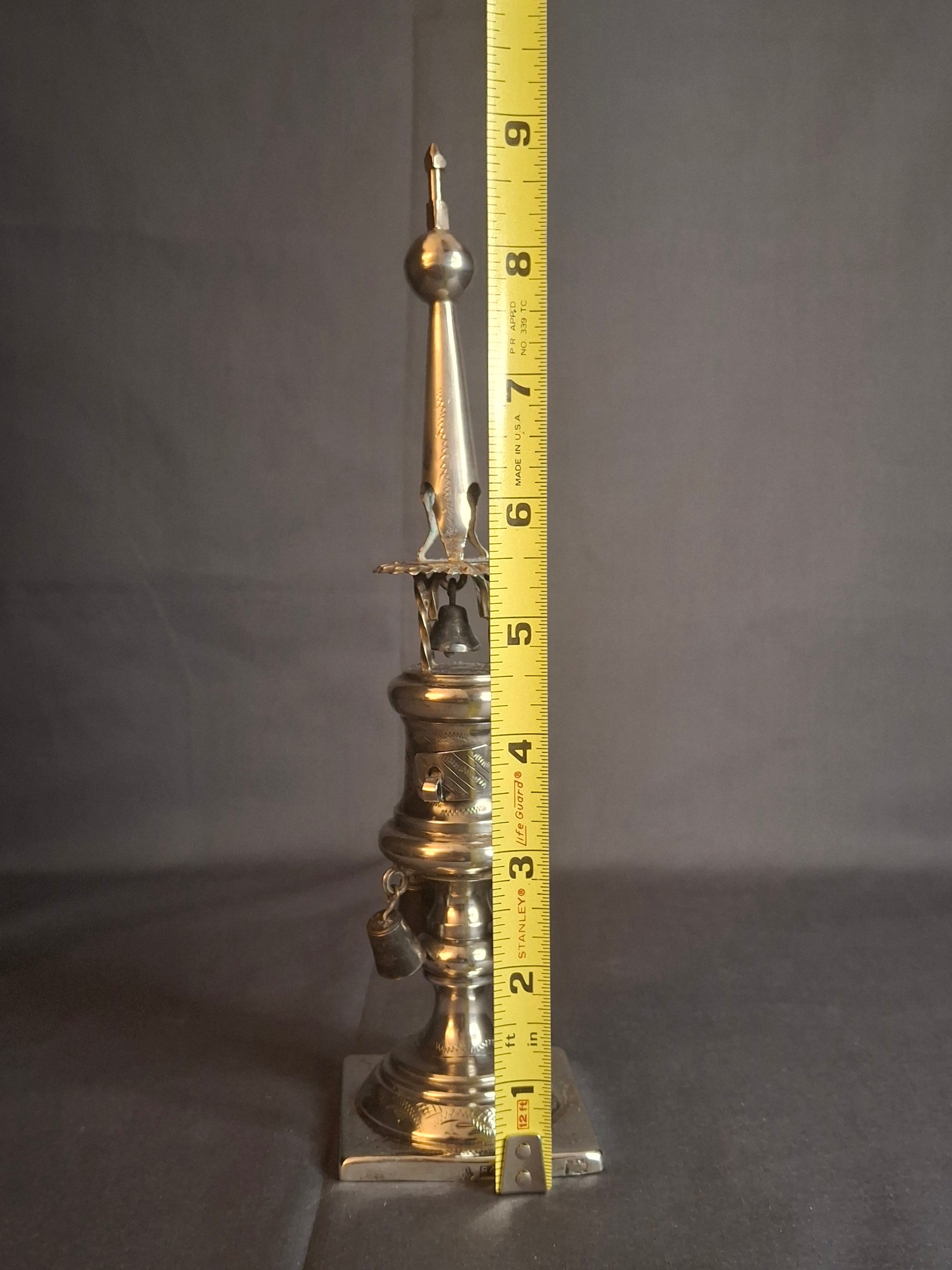 Antique 1860 Warsaw Silver Besamim Spice Tower - L. Gold Workshop - Rare Syrenka Mark
