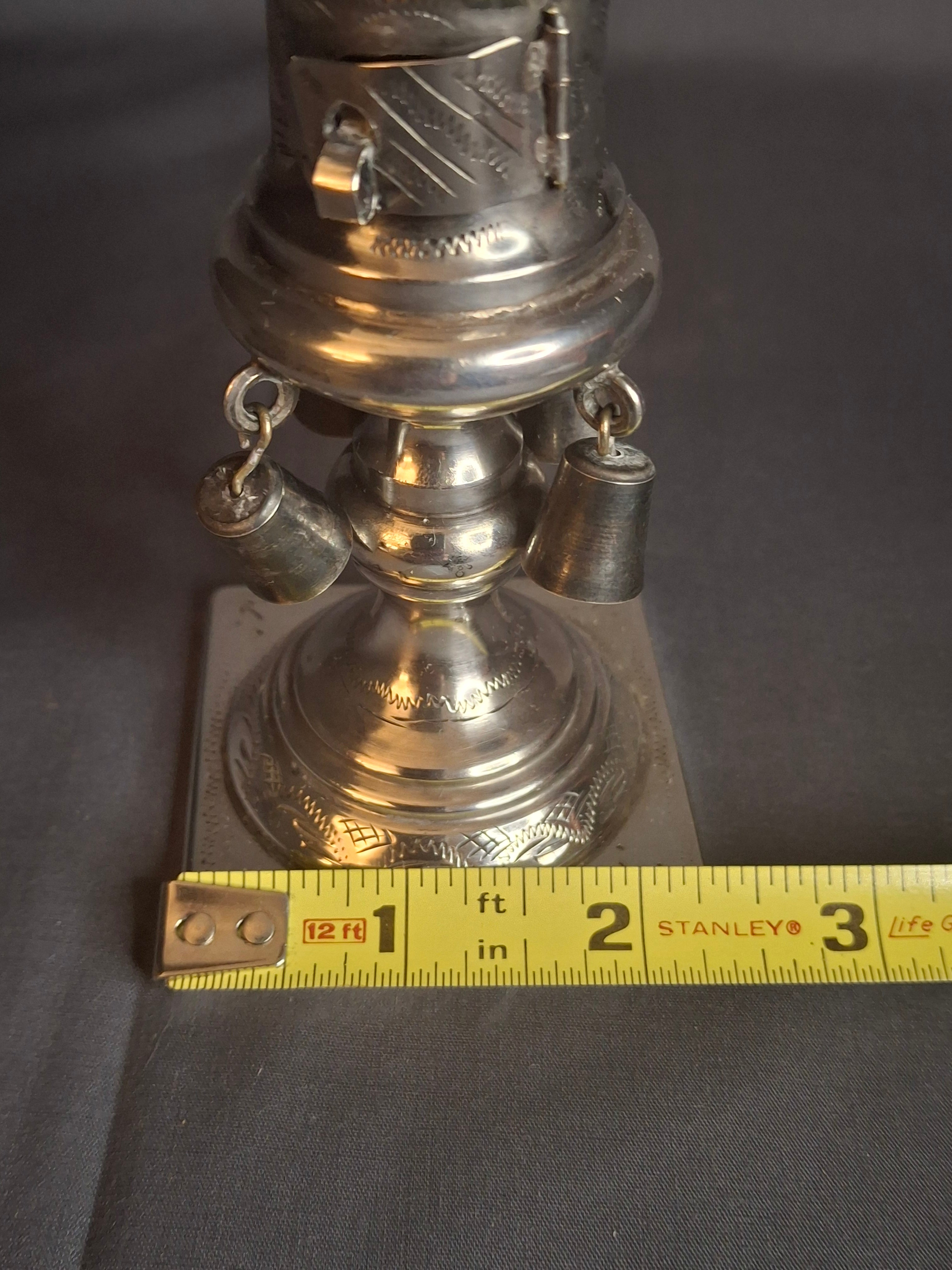 Antique 1860 Warsaw Silver Besamim Spice Tower - L. Gold Workshop - Rare Syrenka Mark
