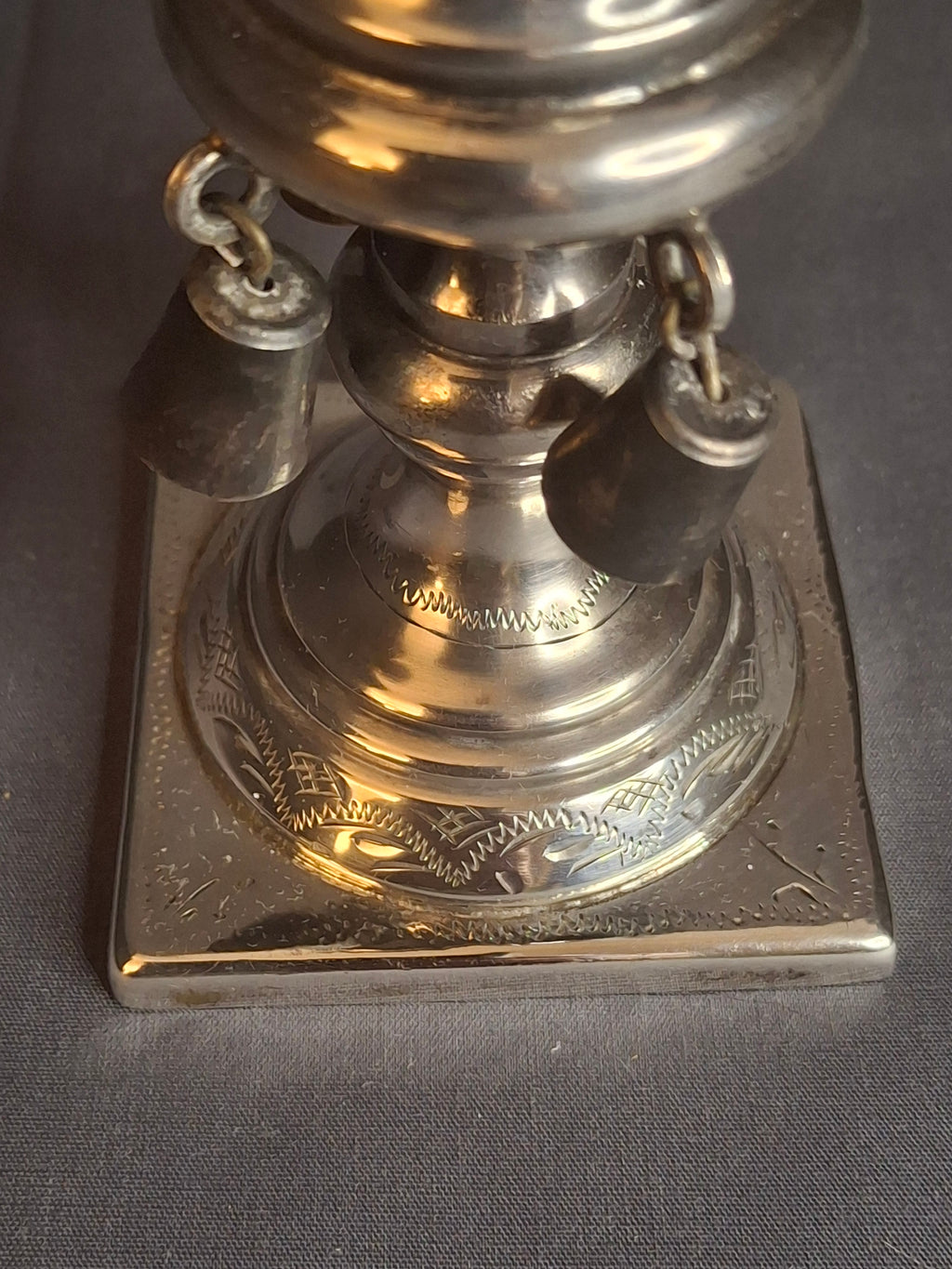 Antique 1860 Warsaw Silver Besamim Spice Tower - L. Gold Workshop - Rare Syrenka Mark