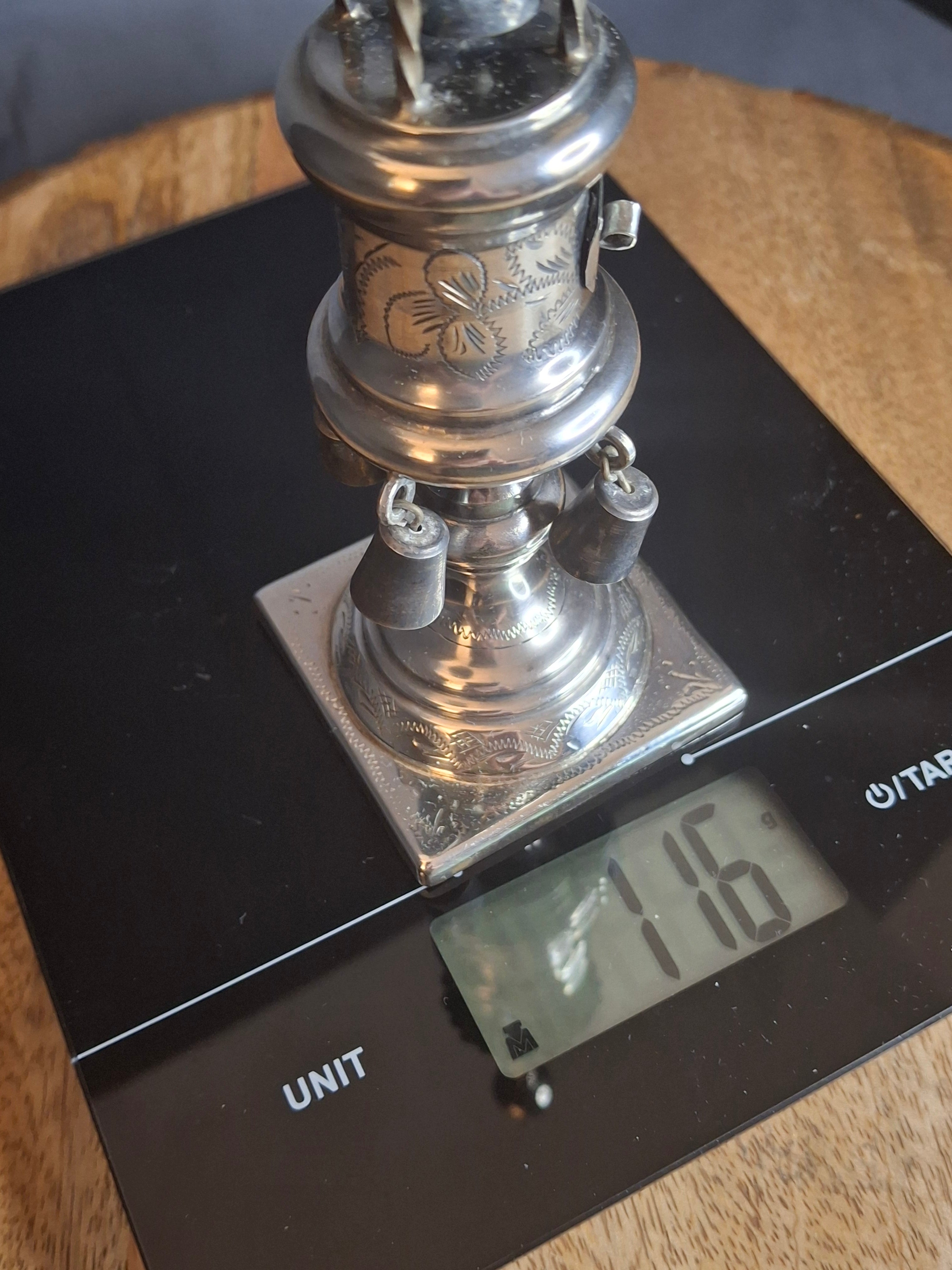 Antique 1860 Warsaw Silver Besamim Spice Tower - L. Gold Workshop - Rare Syrenka Mark