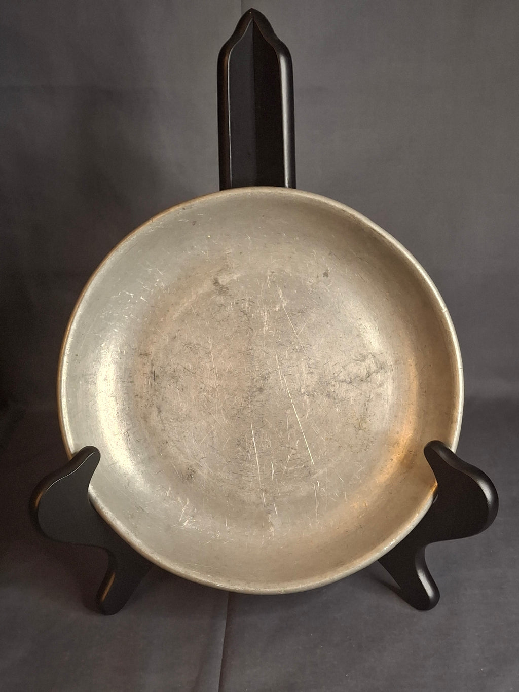 Antique 18th Century German Pewter Judaica Shallow Bowl Georg Daniel Mayse Hebrew