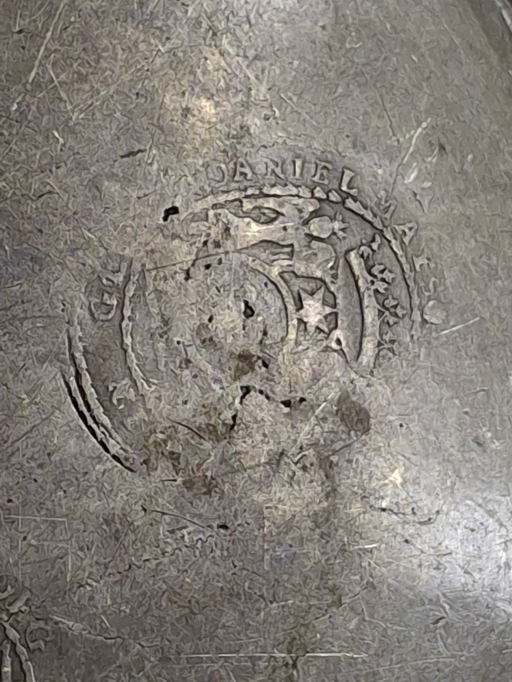 Antique 18th Century German Pewter Judaica Shallow Bowl Georg Daniel Mayse Hebrew