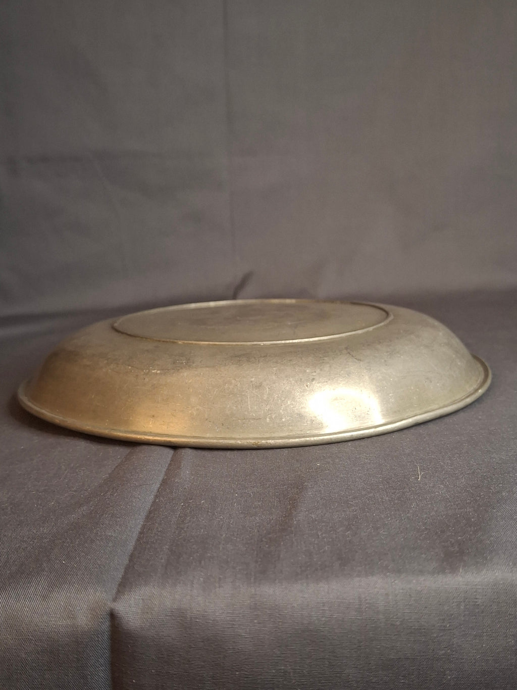 Antique 18th Century German Pewter Judaica Shallow Bowl Georg Daniel Mayse Hebrew