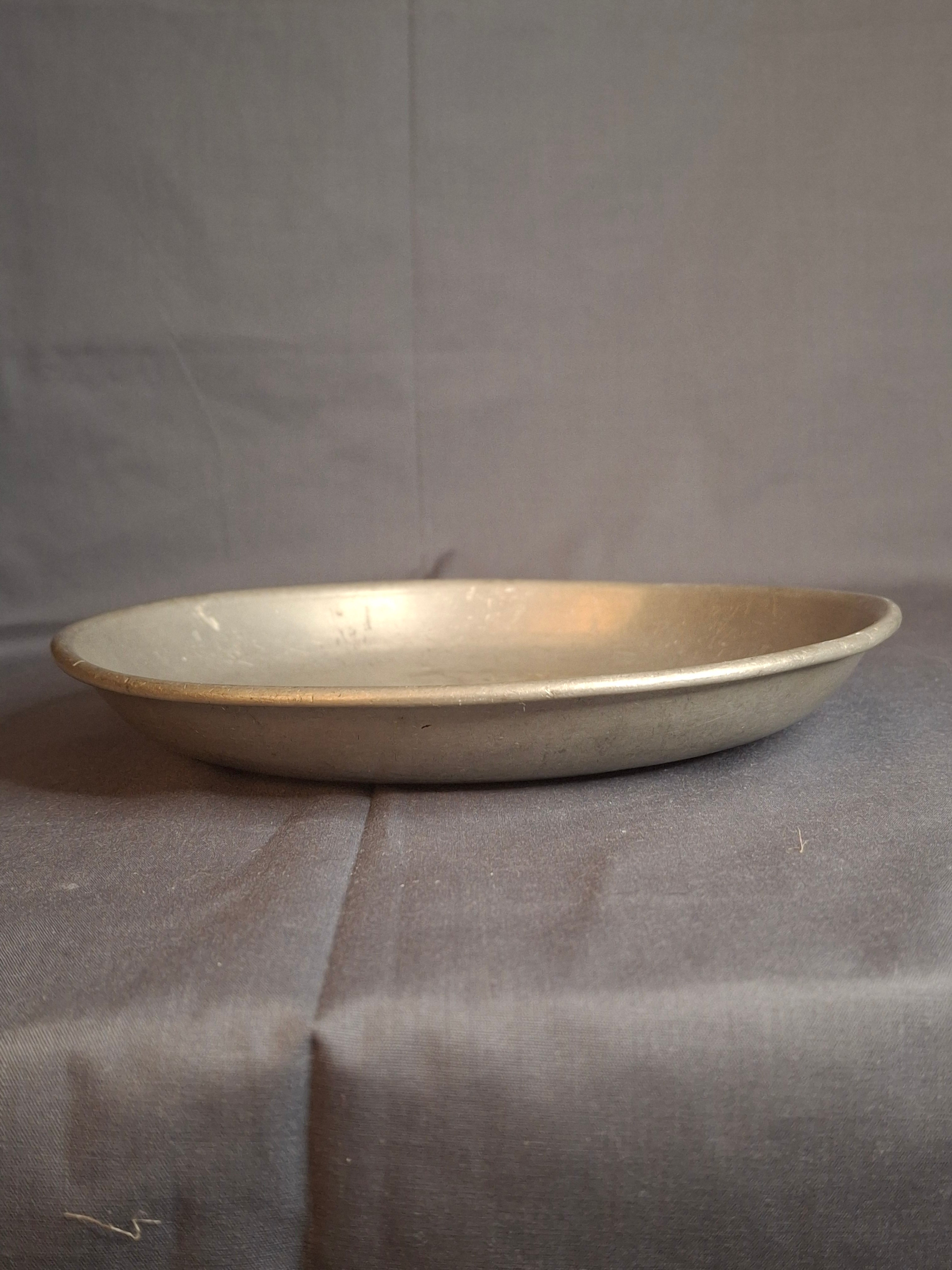 Antique 18th Century German Pewter Judaica Shallow Bowl Georg Daniel Mayse Hebrew