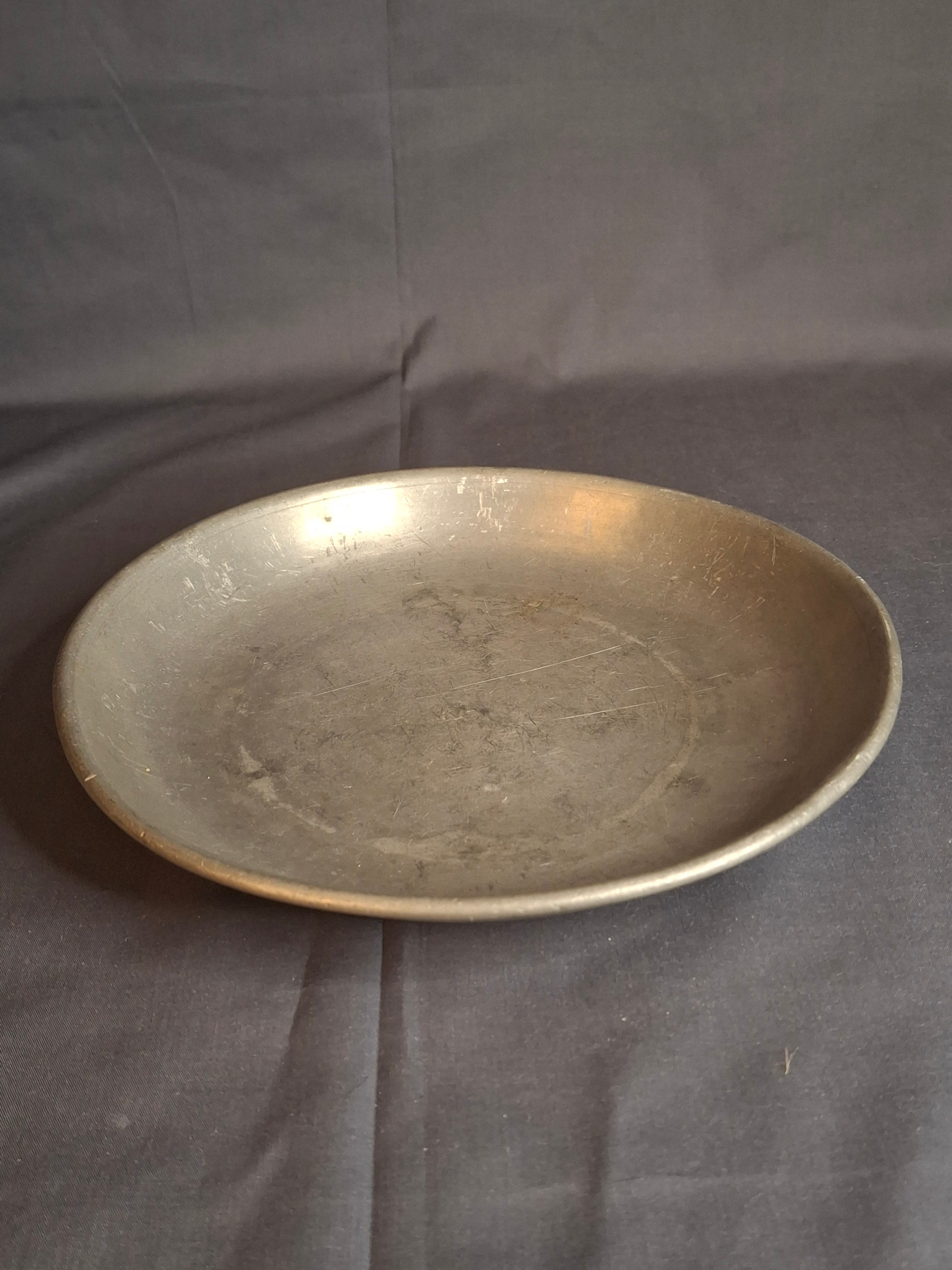Antique 18th Century German Pewter Judaica Shallow Bowl Georg Daniel Mayse Hebrew