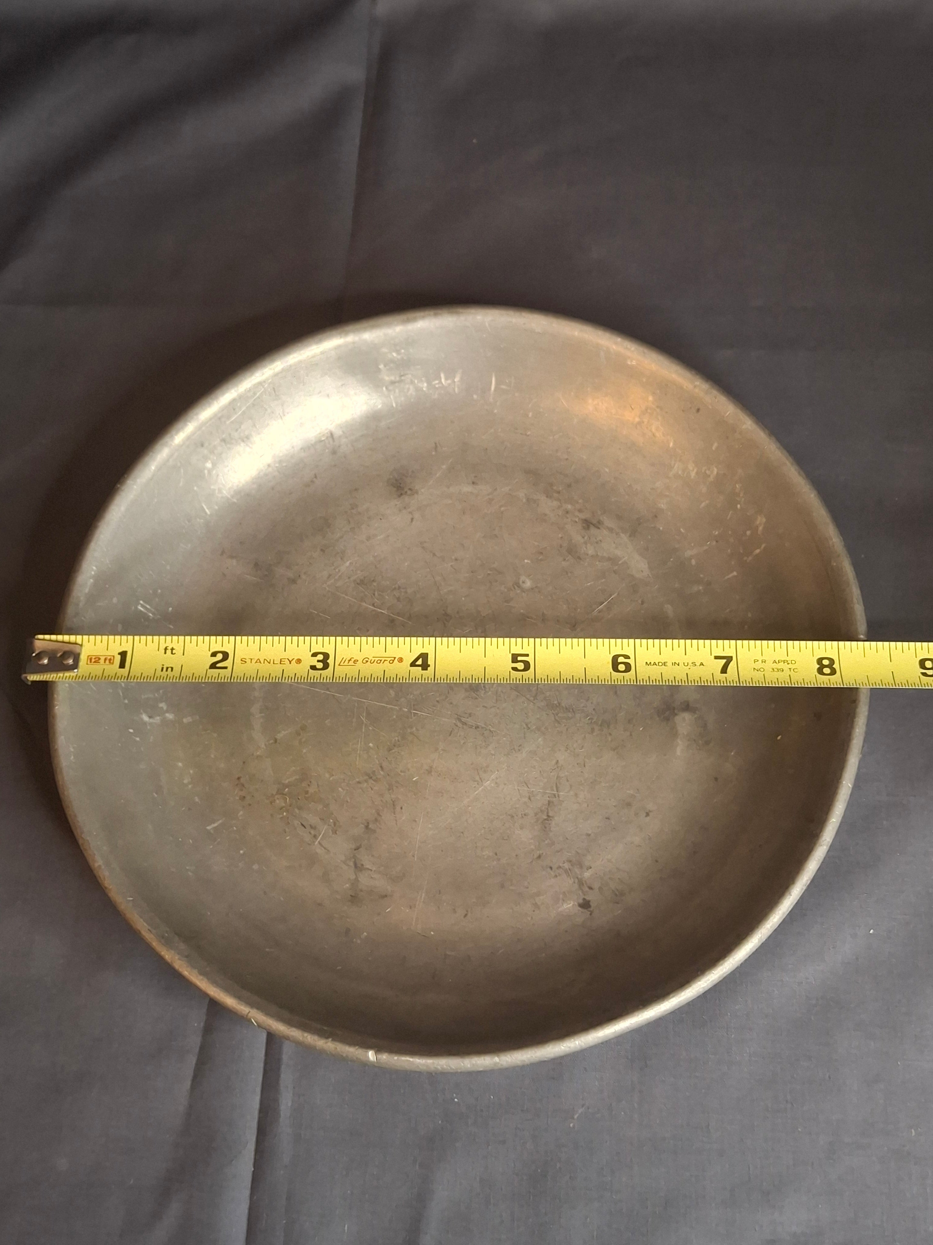 Antique 18th Century German Pewter Judaica Shallow Bowl Georg Daniel Mayse Hebrew