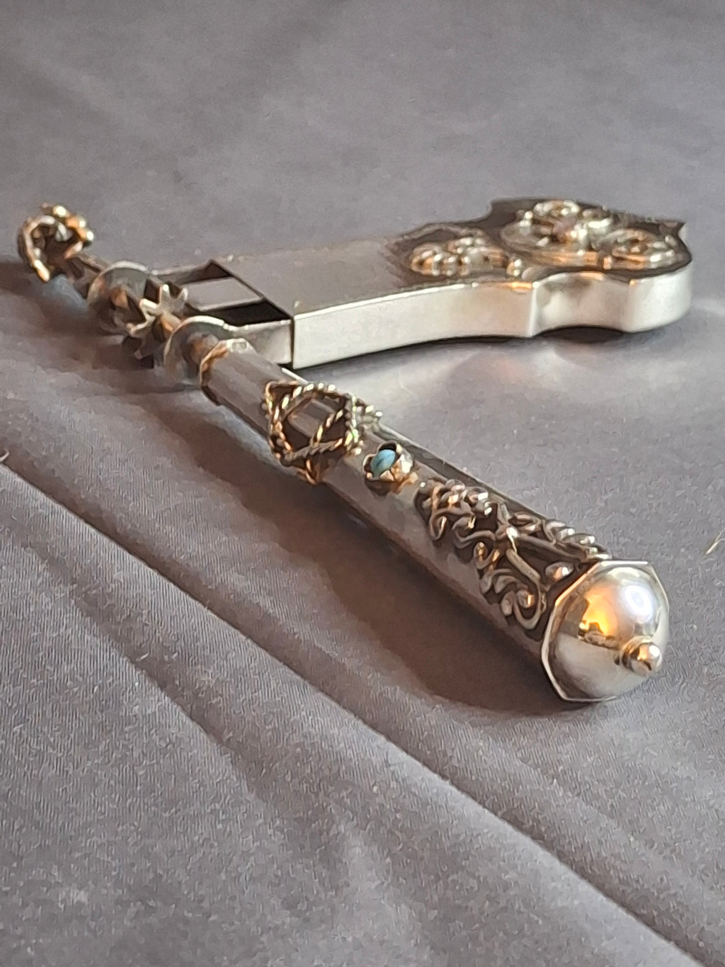 Important Antique 1894 Russian 84 Silver Purim Grogger Gragger Noise Maker Moscow Judaica