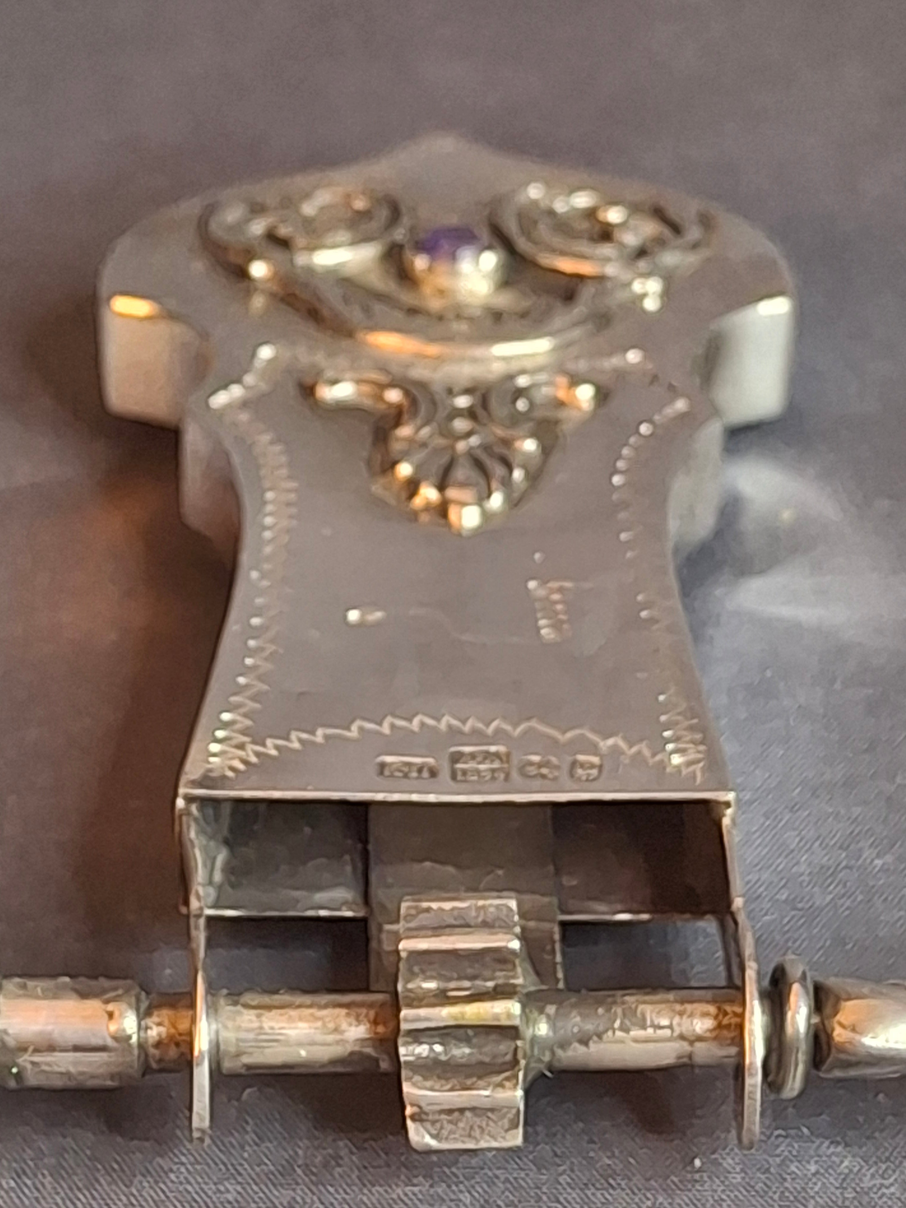 Important Antique 1894 Russian 84 Silver Purim Grogger Gragger Noise Maker Moscow Judaica