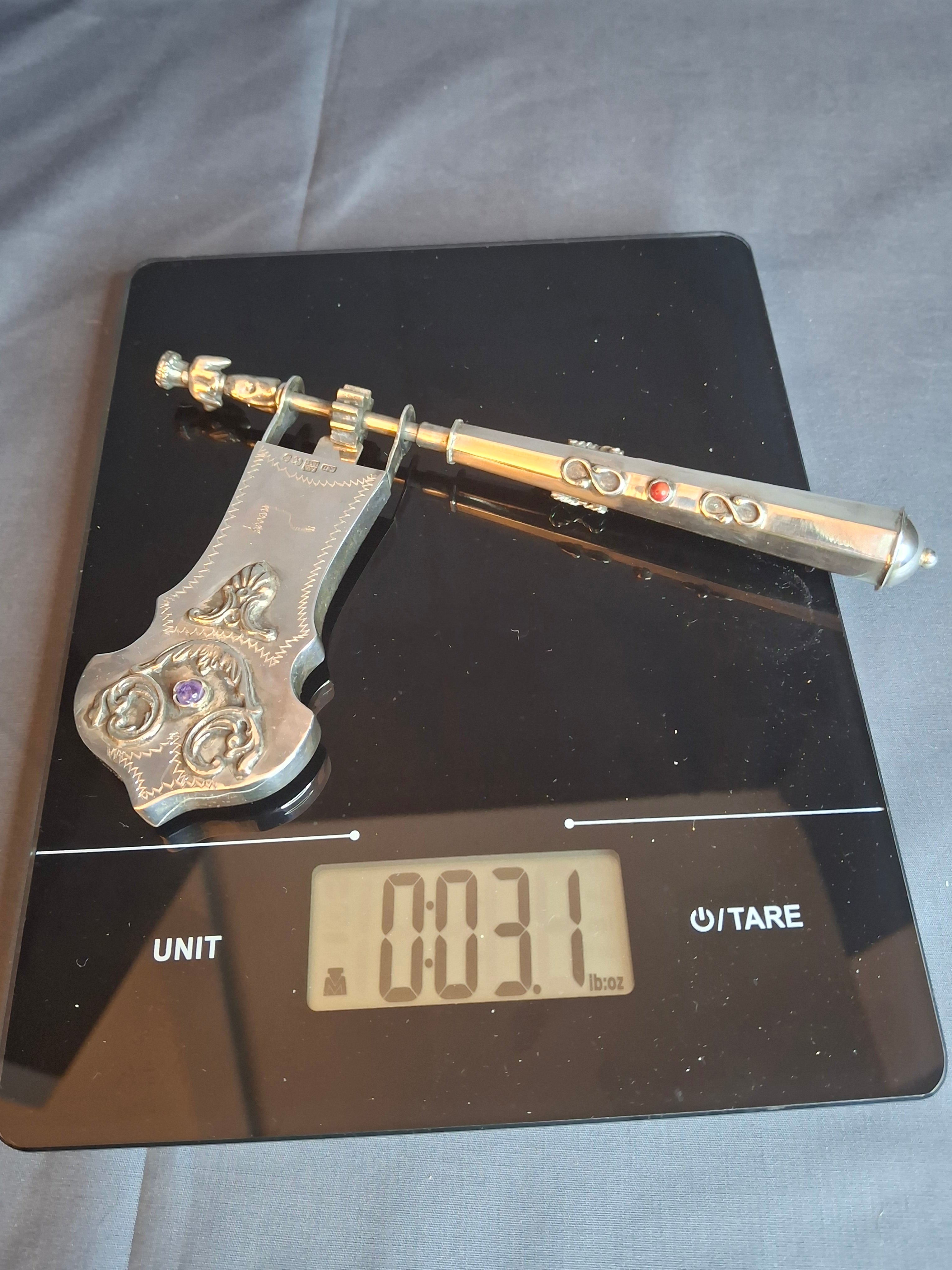 Important Antique 1894 Russian 84 Silver Purim Grogger Gragger Noise Maker Moscow Judaica