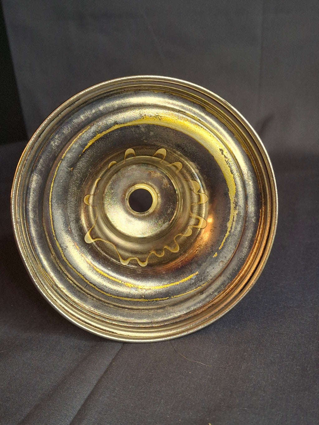 Antique Art Nouveau Silver Plate Poppy Flower Vase Holder Trumpet Frame c. 1900
