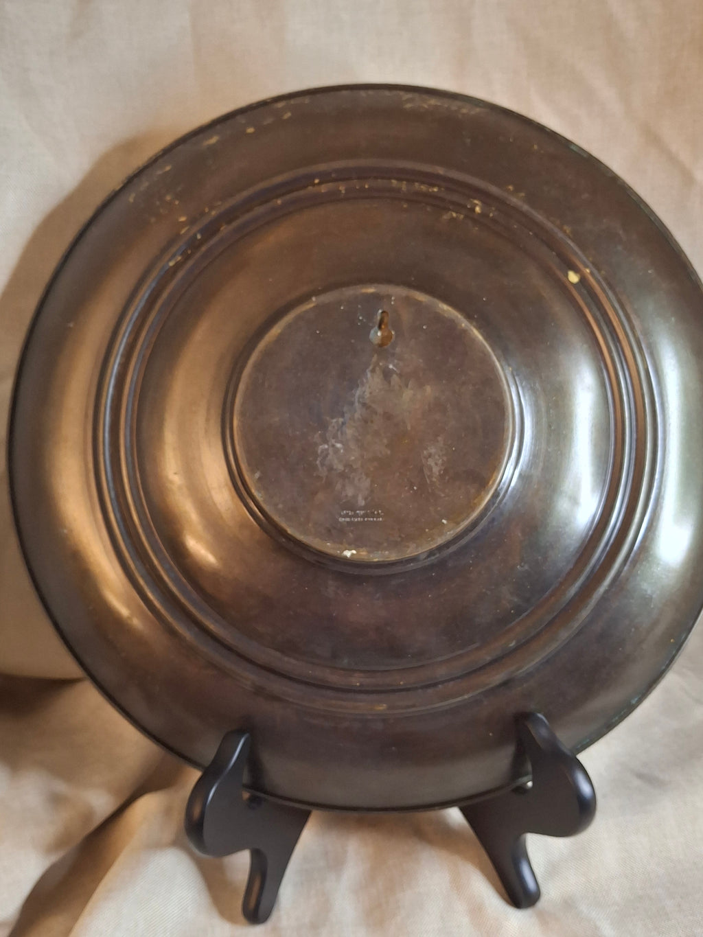 Mid-Century Tzel-Tzion Israel Brass Plate 12.75" Spies Grapes Motif Tel Aviv Art