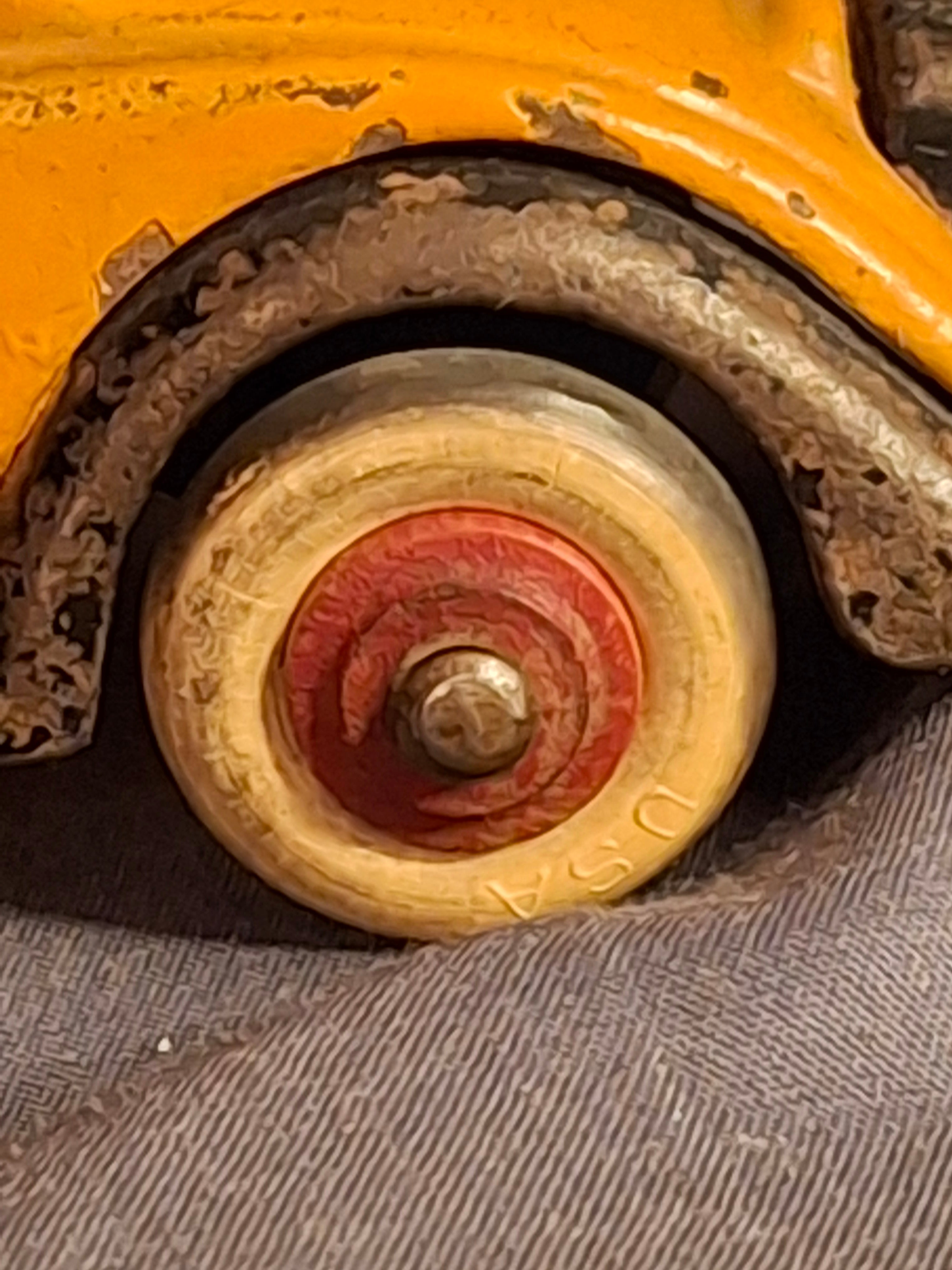 Antique Hubley Terraplane Cast Iron Coupe Toy - 3.75" Orange Streamlined Series