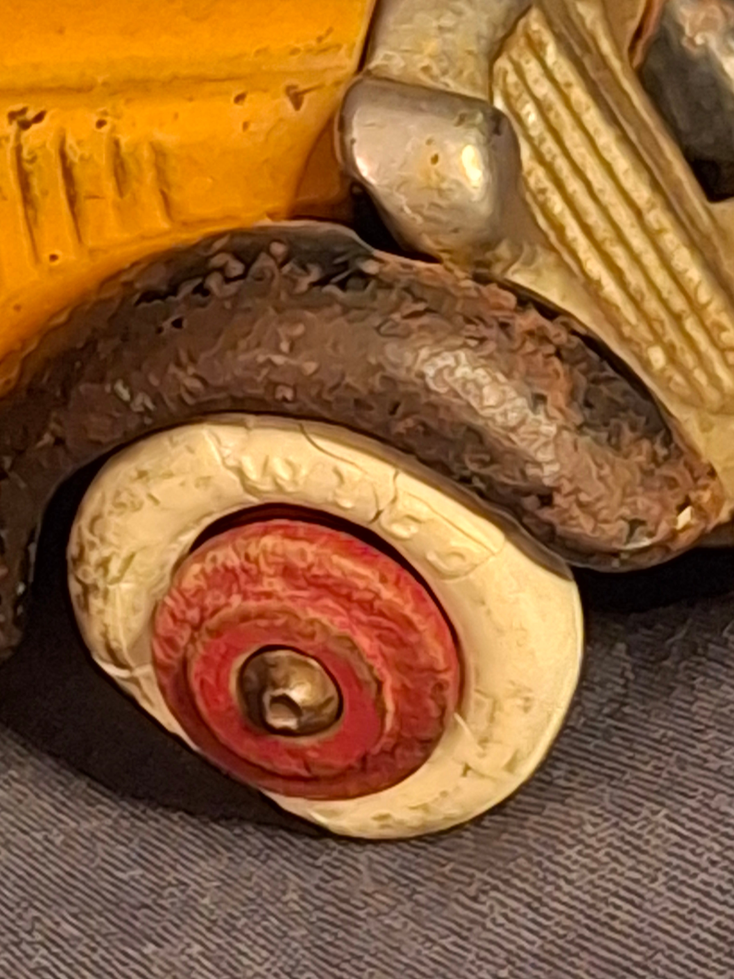 Antique Hubley Terraplane Cast Iron Coupe Toy - 3.75" Orange Streamlined Series