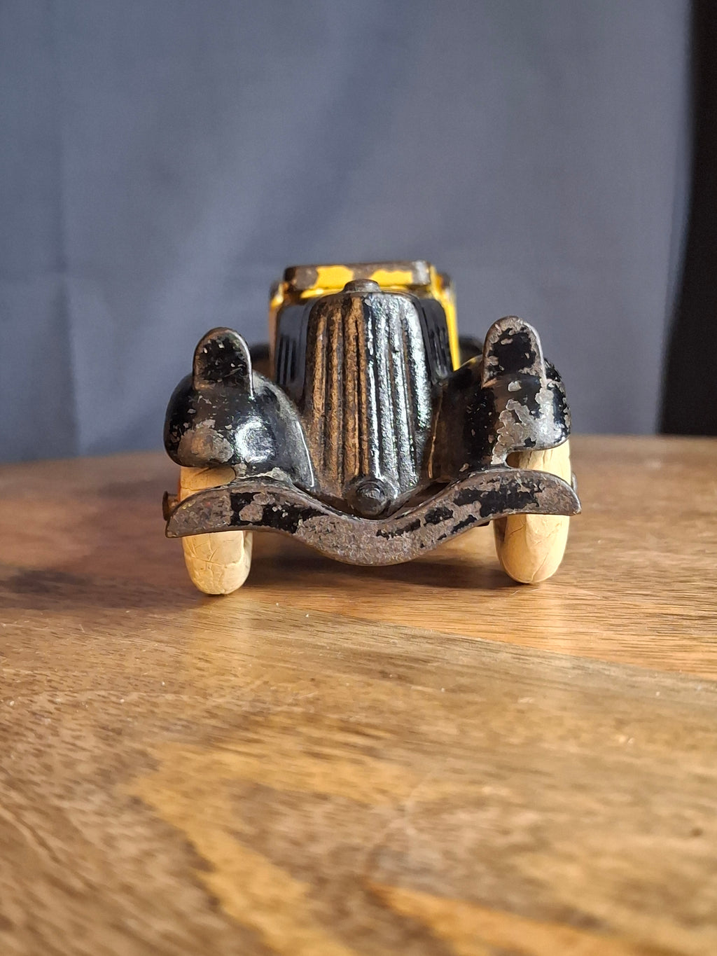 Rare 6" Deluxe Size Hubley Take-a-Part Roadster Yellow & Black Cast Iron 1933