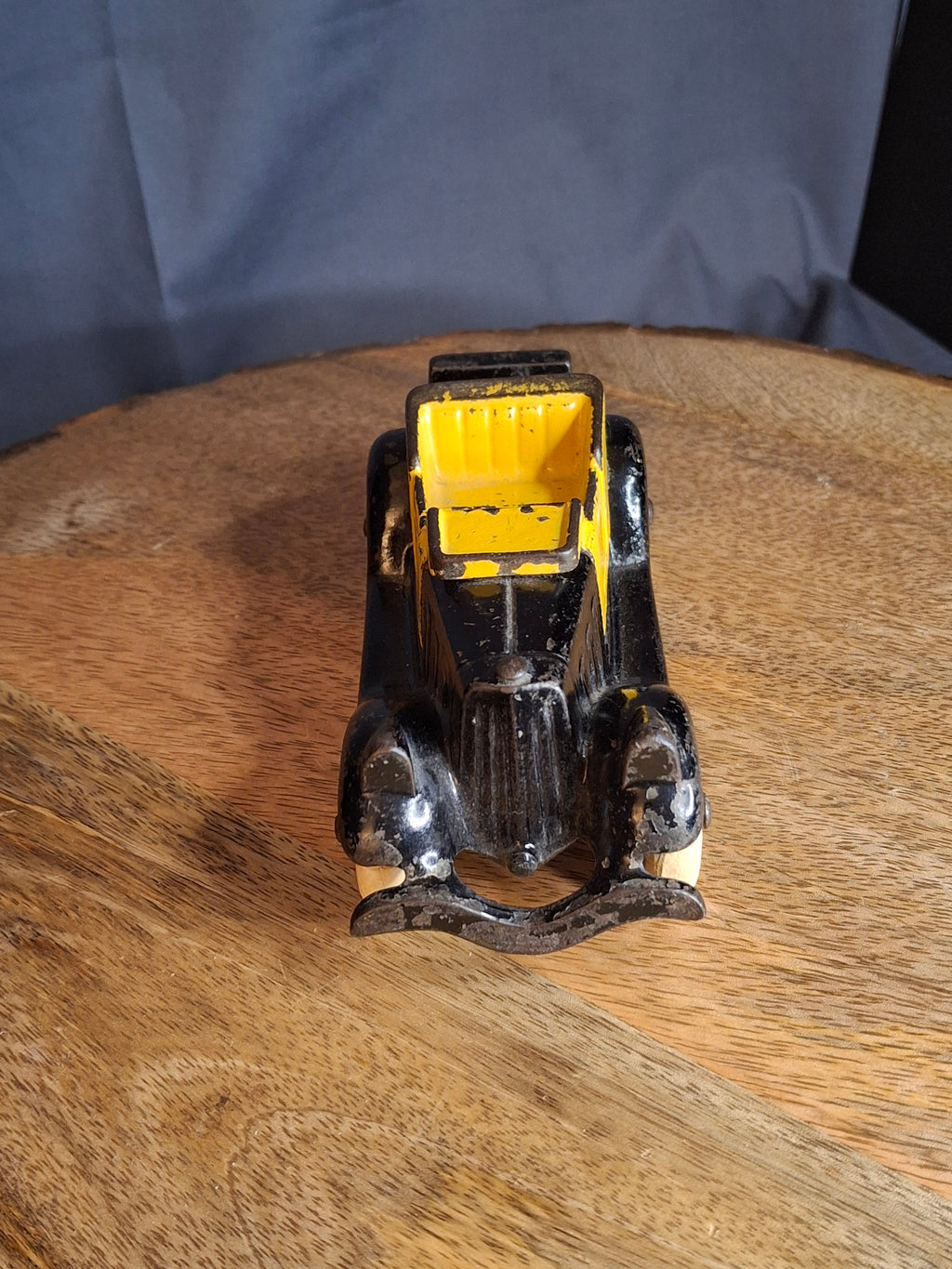 Rare 6" Deluxe Size Hubley Take-a-Part Roadster Yellow & Black Cast Iron 1933