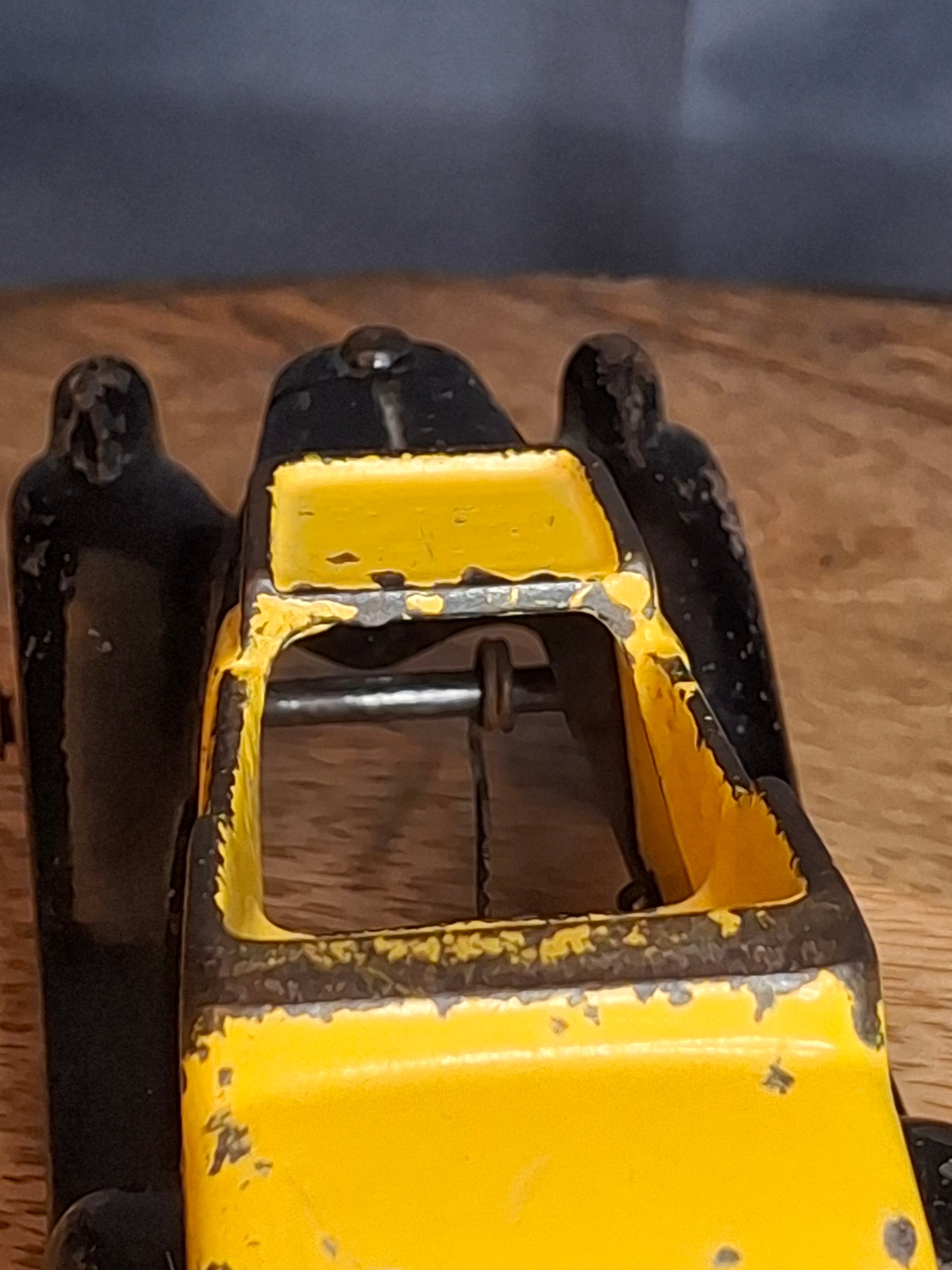 Rare 6" Deluxe Size Hubley Take-a-Part Roadster Yellow & Black Cast Iron 1933