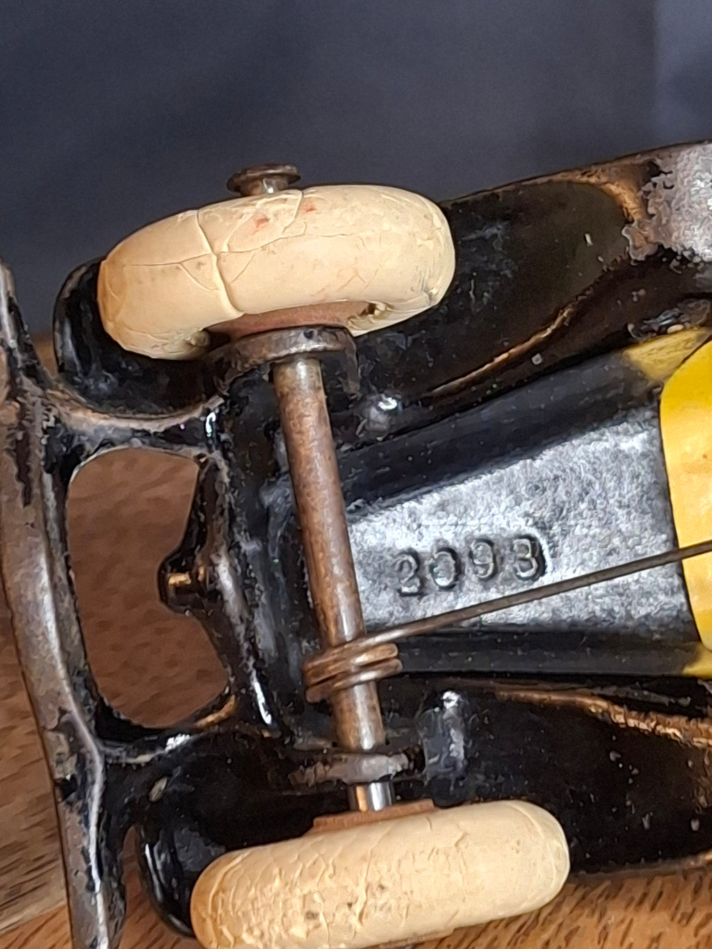 Rare 6" Deluxe Size Hubley Take-a-Part Roadster Yellow & Black Cast Iron 1933
