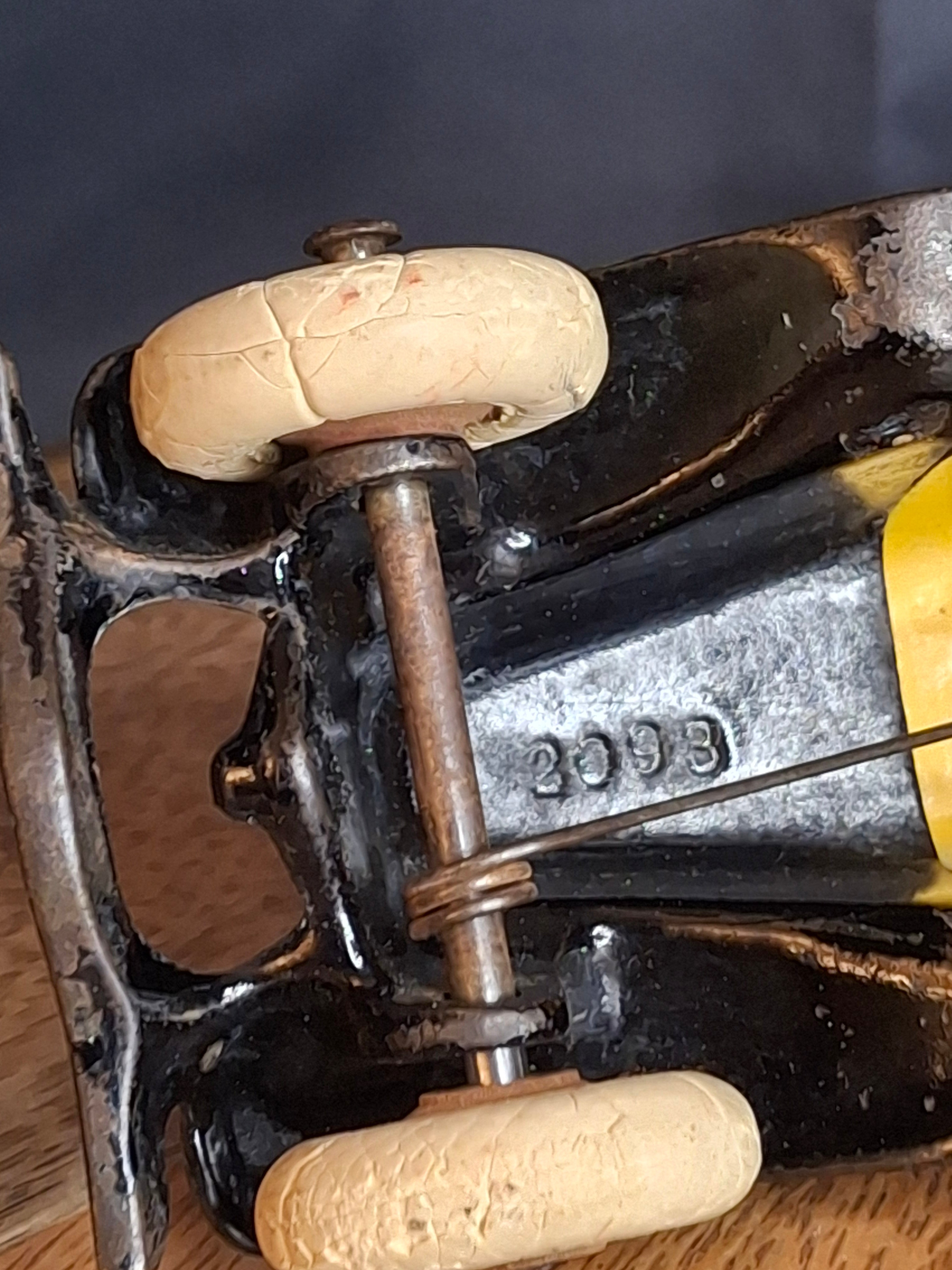 Rare 6" Deluxe Size Hubley Take-a-Part Roadster Yellow & Black Cast Iron 1933