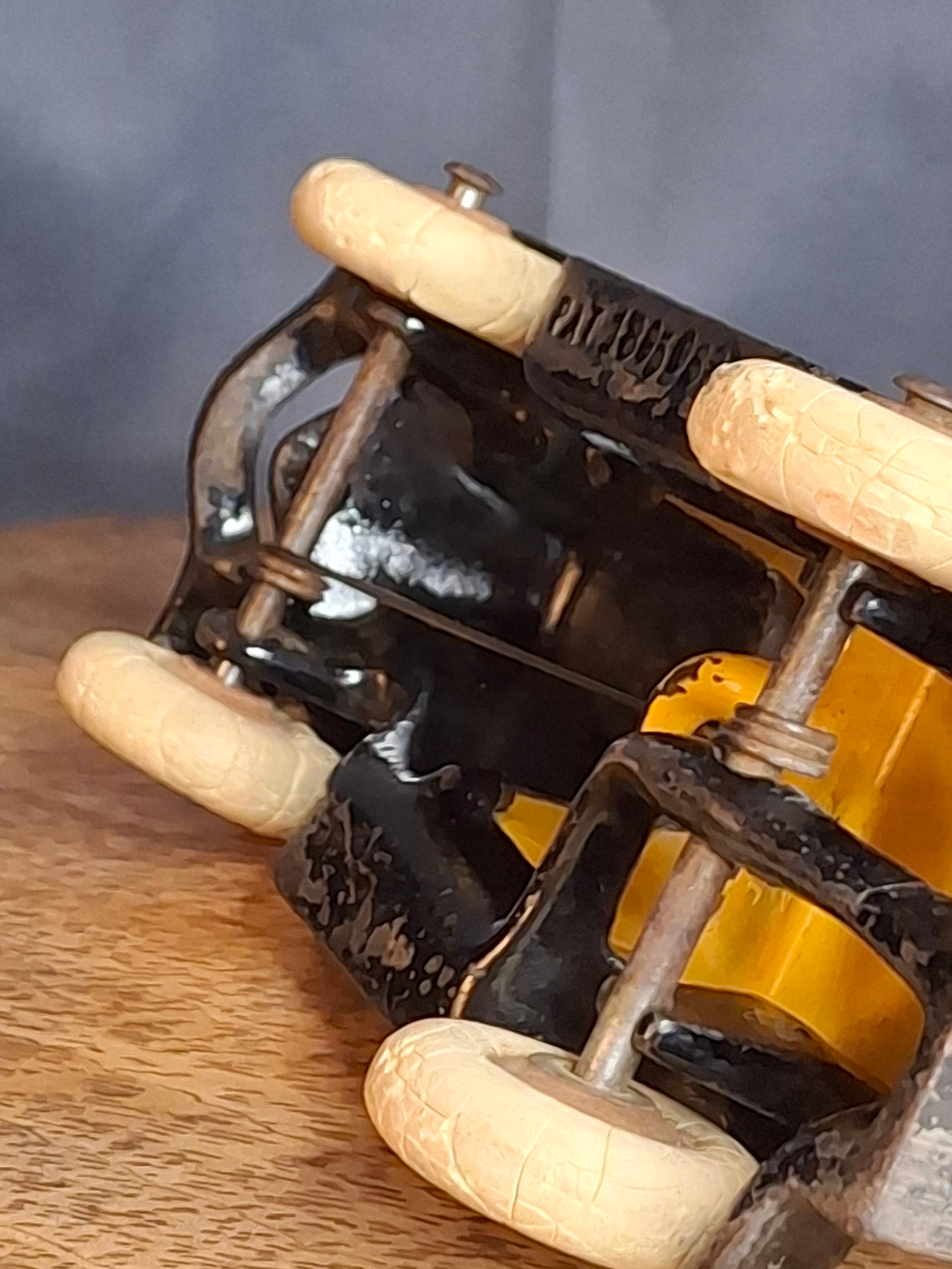 Rare 6" Deluxe Size Hubley Take-a-Part Roadster Yellow & Black Cast Iron 1933