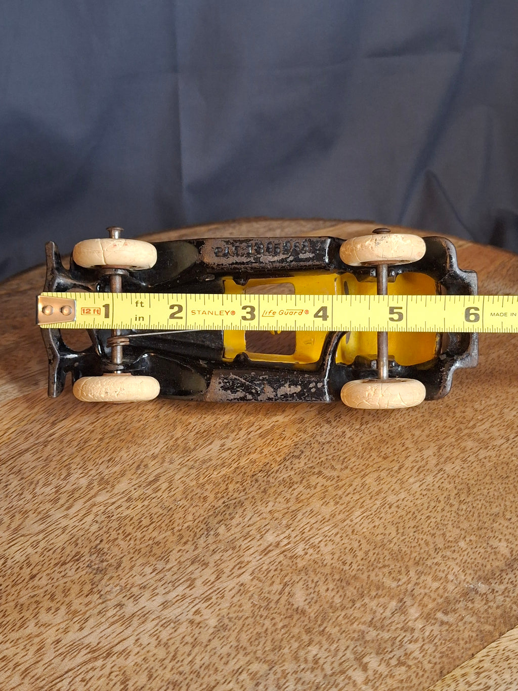 Rare 6" Deluxe Size Hubley Take-a-Part Roadster Yellow & Black Cast Iron 1933