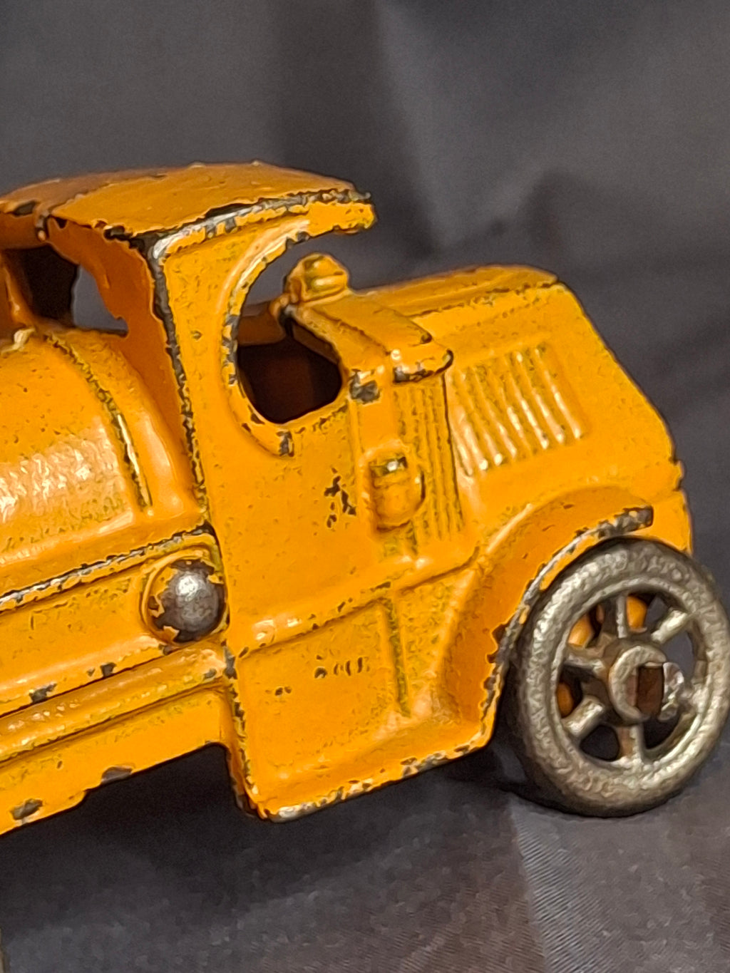 Antique Hubley Cast Iron Mack C-Cab Gas Tanker Truck - Original Orange Paint - c. 1930