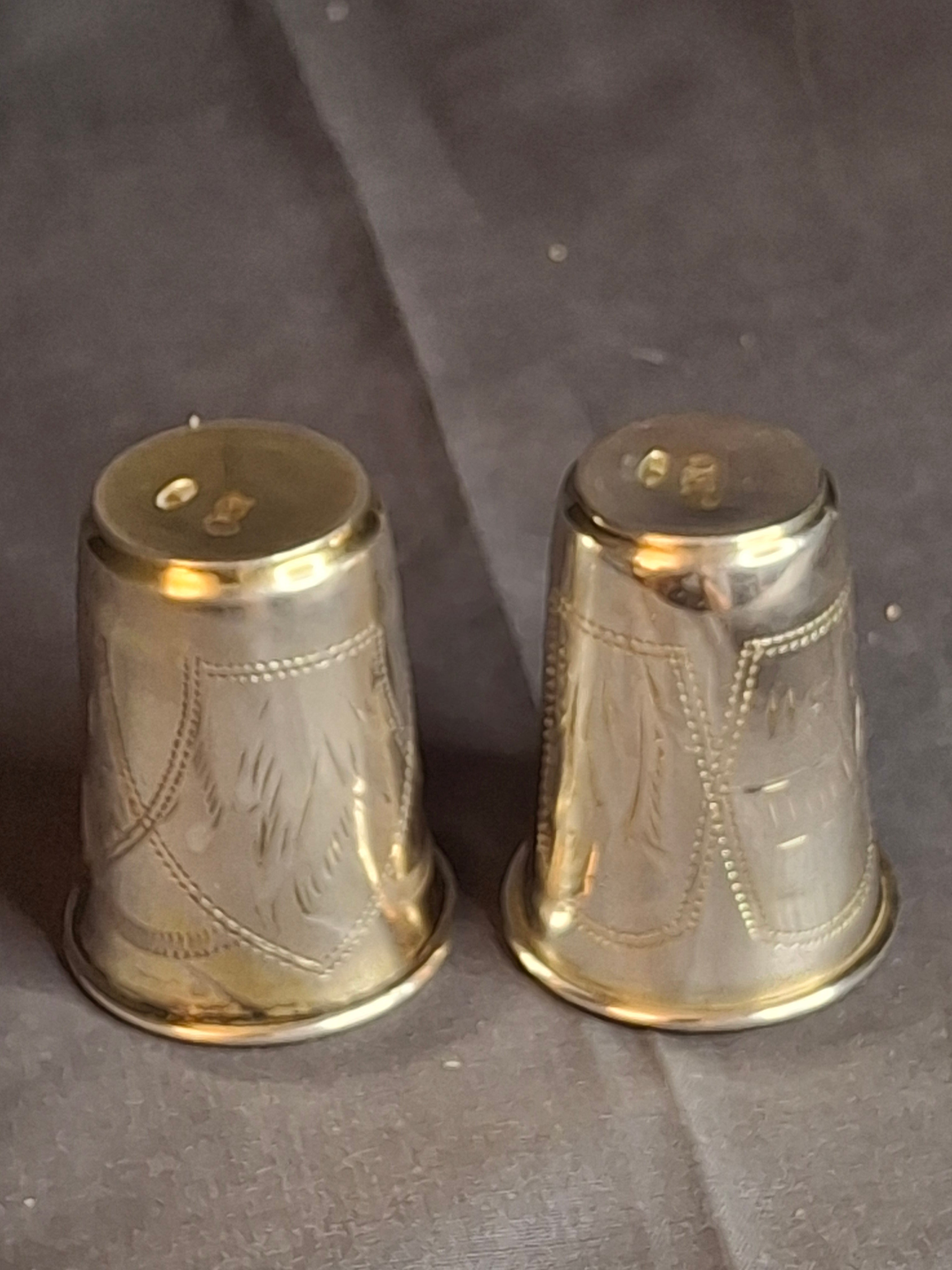 Antique Russian 84 Silver Kiddush Cups Pair Heirs of Zakhoder Kiev 1908-1917