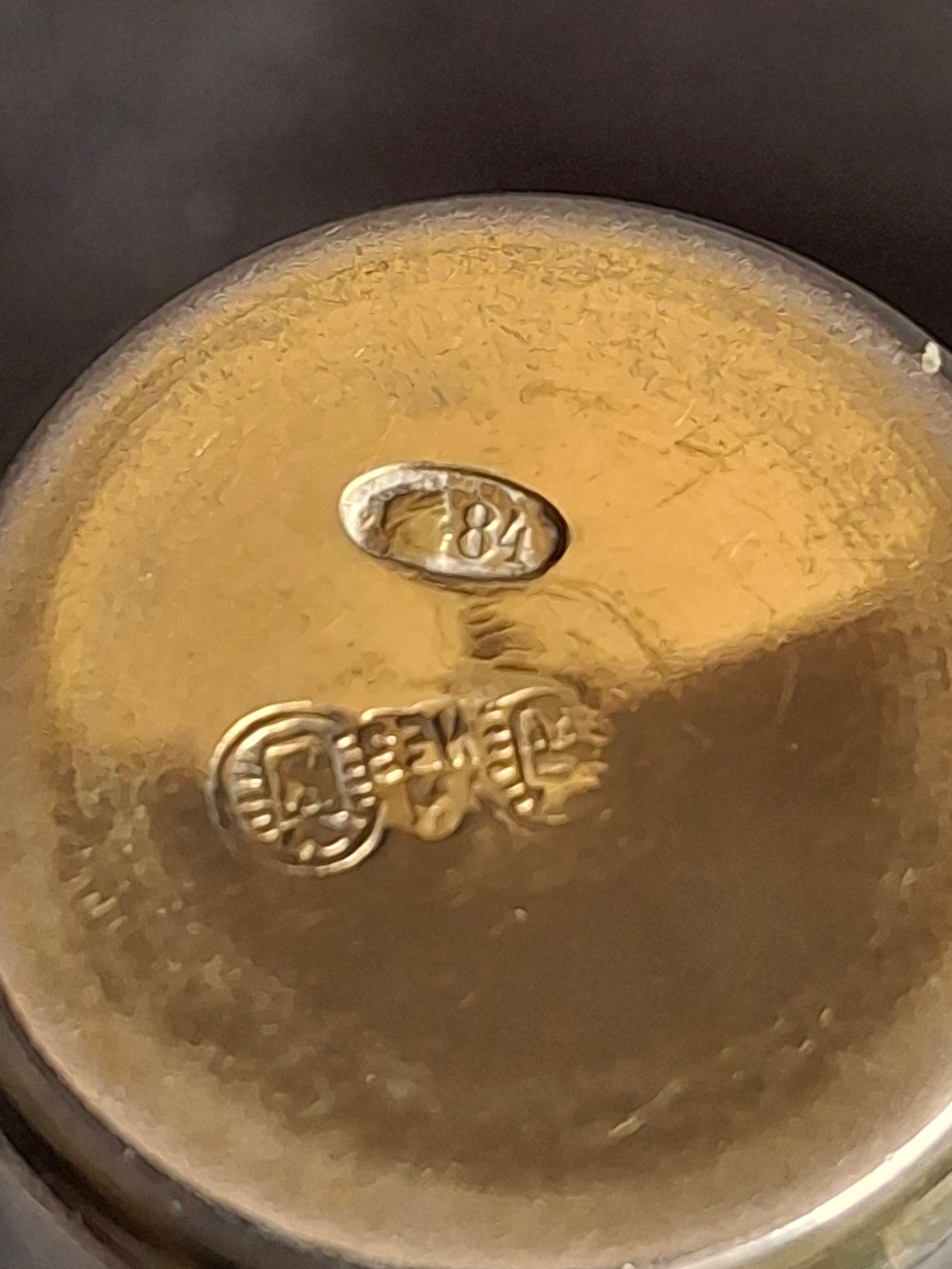 Antique Russian 84 Silver Kiddush Cups Pair Heirs of Zakhoder Kiev 1908-1917