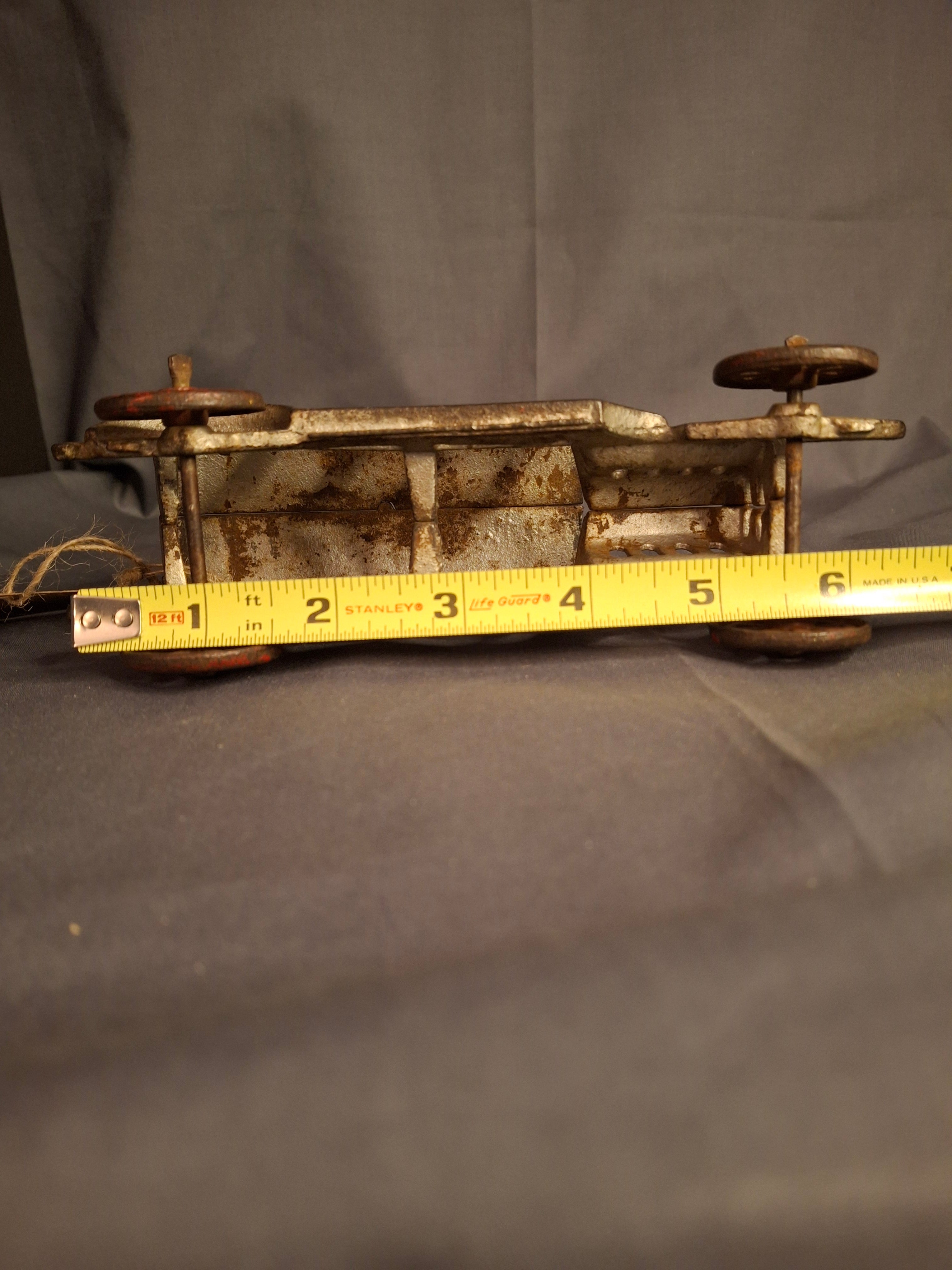 Antique 1920s Cast Iron Sedan Toy Car – Original Silver Paint – 6.5" Hubley / Kenton Era