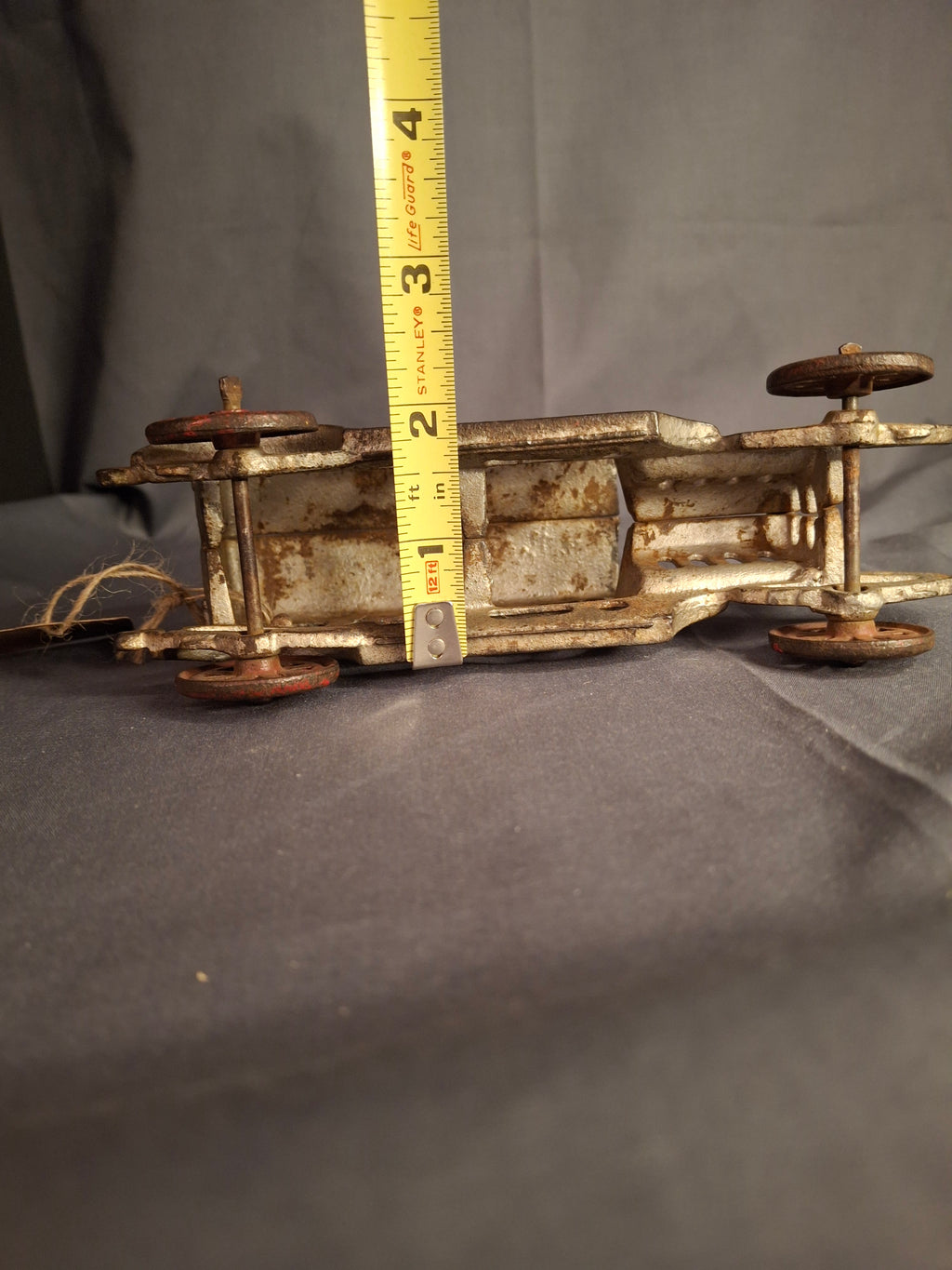 Antique 1920s Cast Iron Sedan Toy Car – Original Silver Paint – 6.5" Hubley / Kenton Era