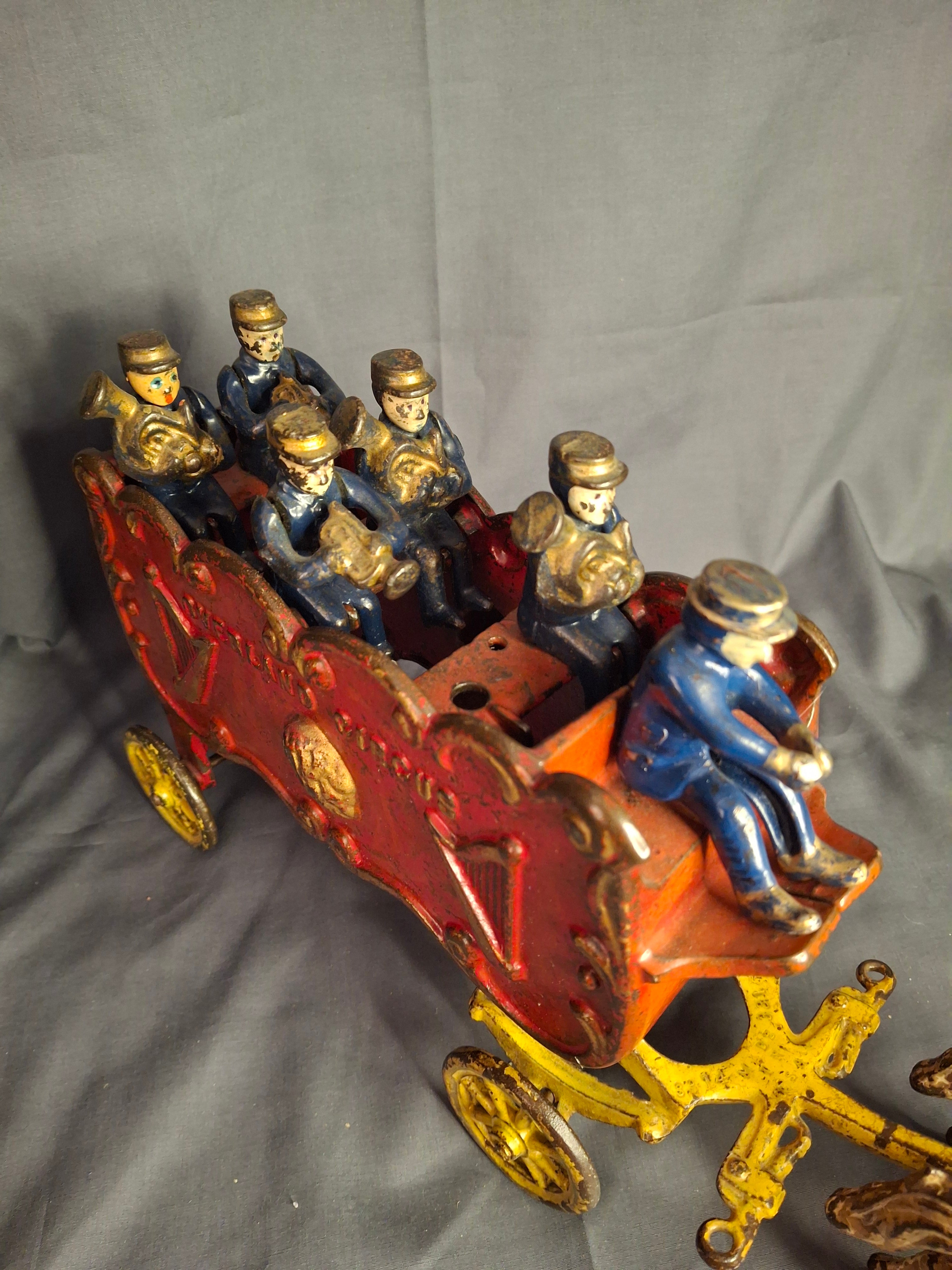 Antique Kenton Overland Circus Band Wagon Cast Iron Toy Original Paint Prewar