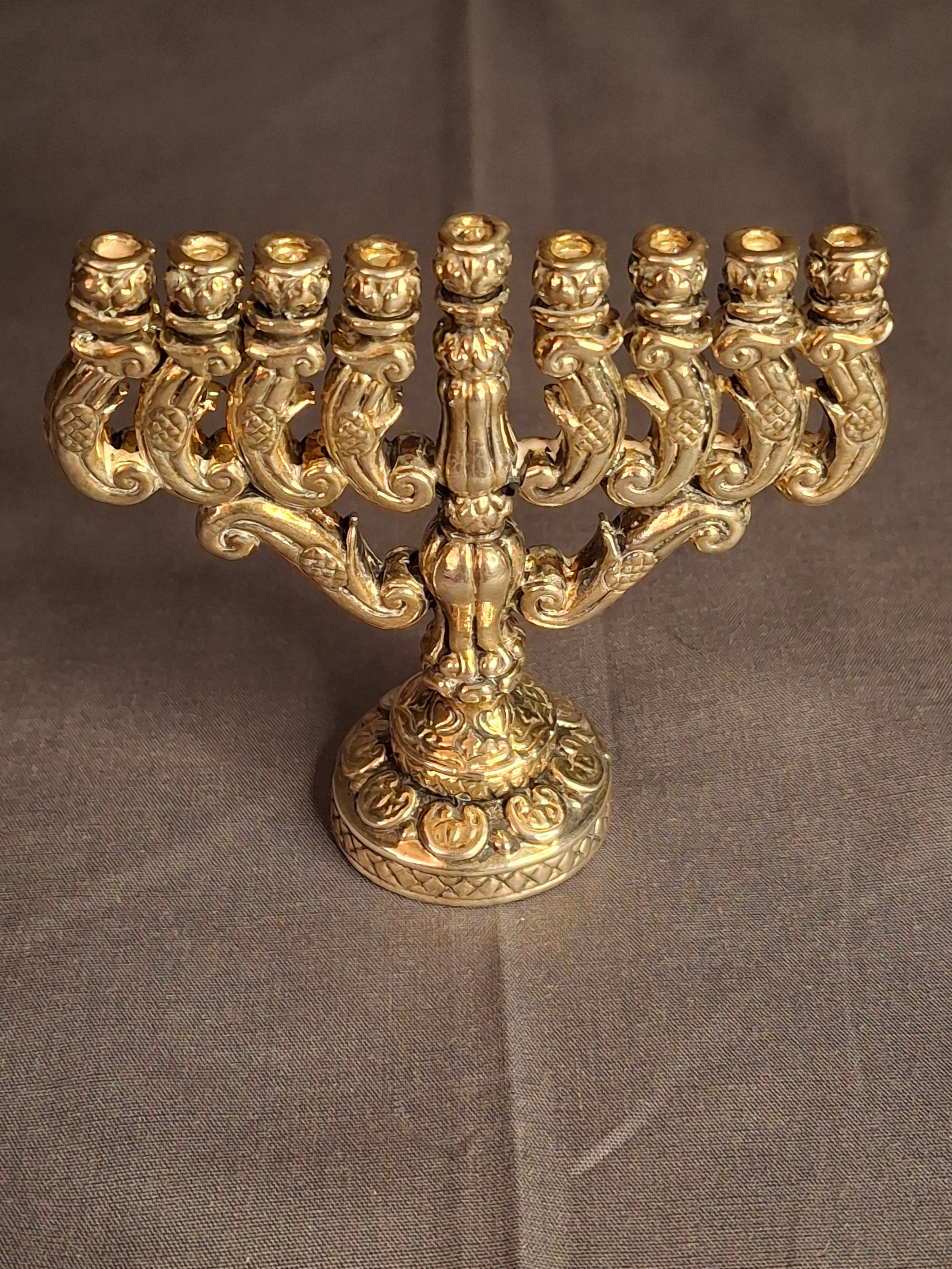 Vintage Miniature 925 Sterling Silver Hanukkah Menorah Hanukkiah 32g Judaica